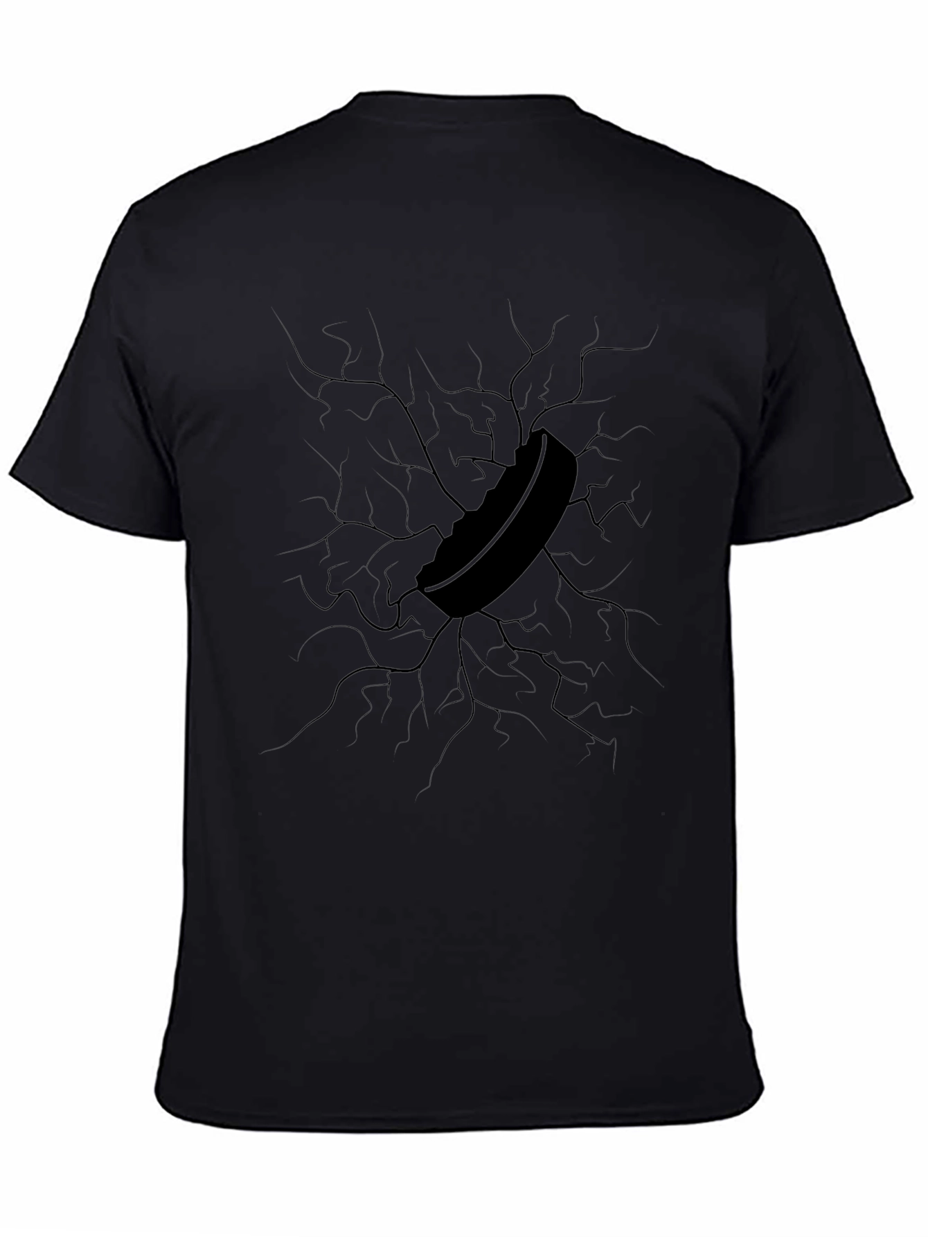 Cracked Wall Hockey Puck Graphic Tee