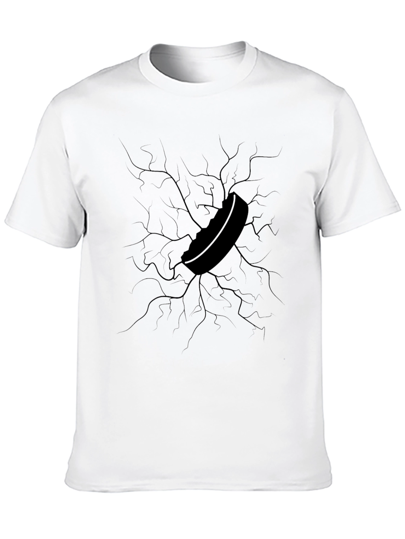 Cracked Wall Hockey Puck Graphic Tee