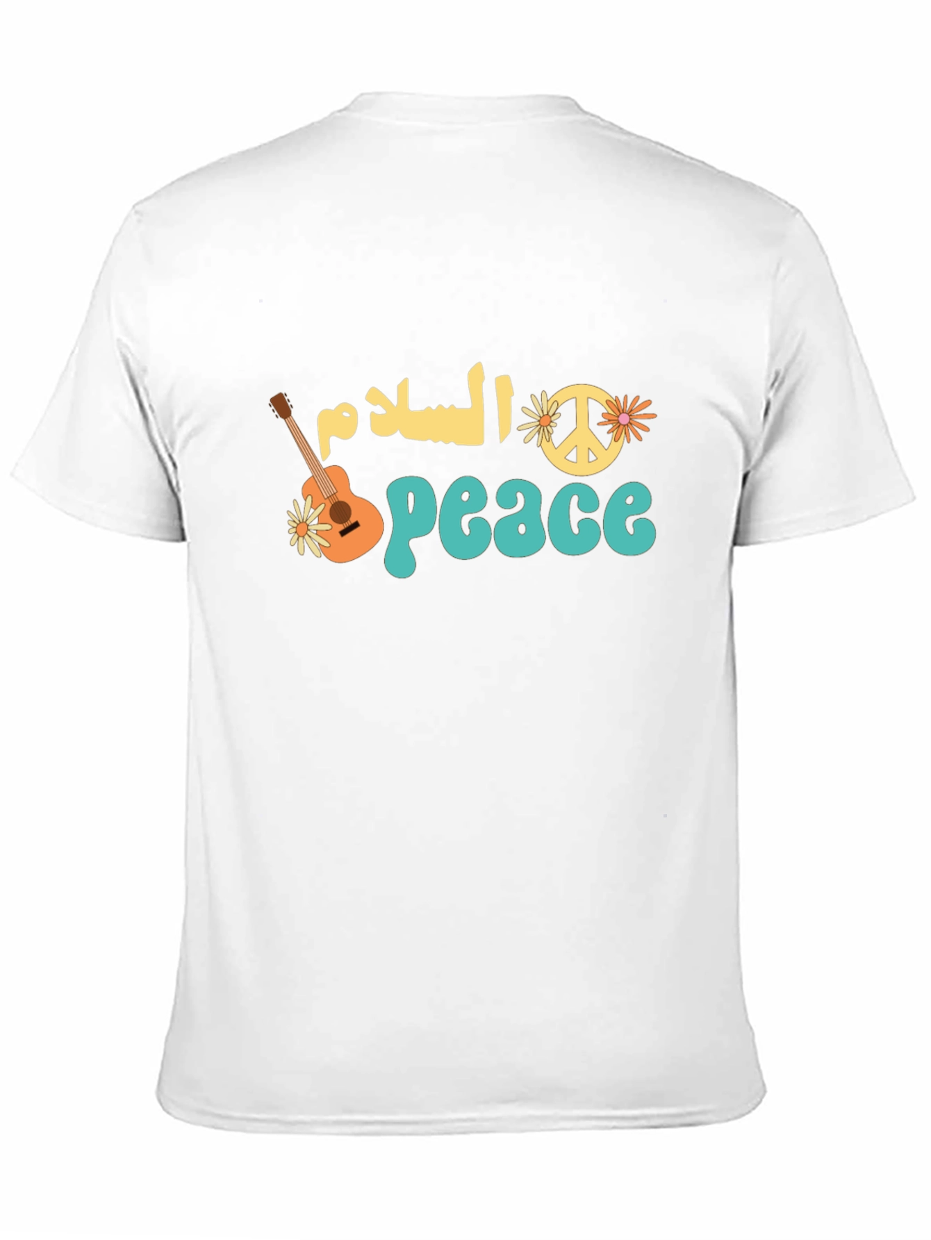 Peace T-Shirt - Arabic Text & Hippie Design