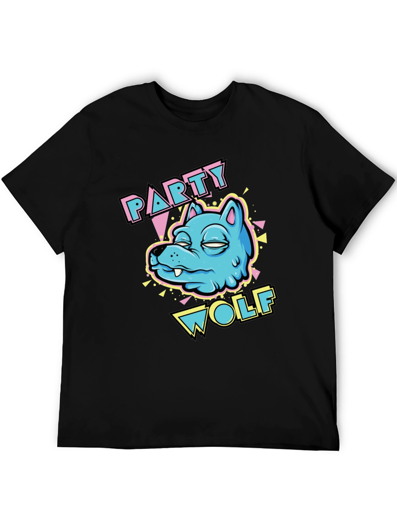 Party Wolf Graphic T-Shirt - Black