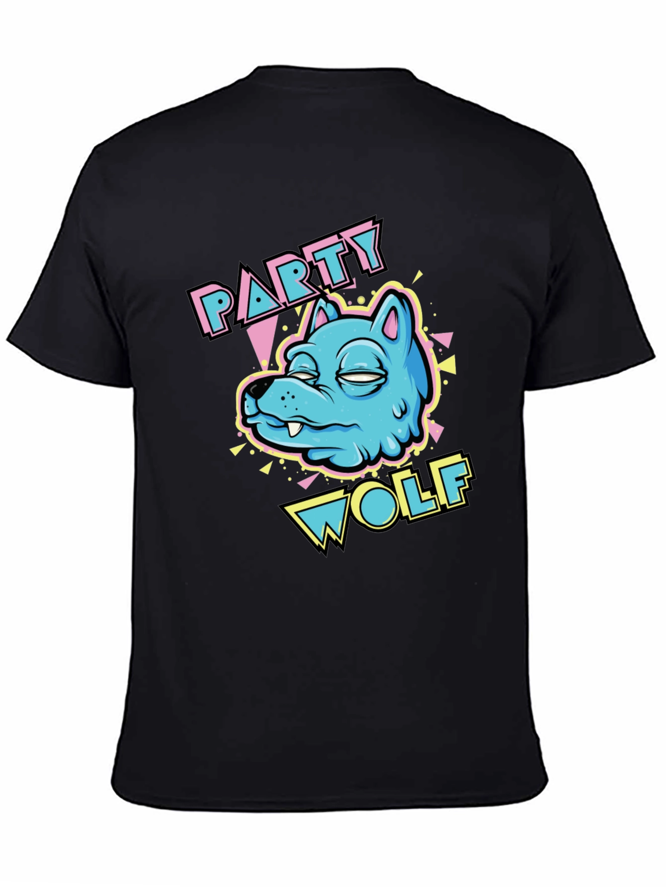 Party Wolf Graphic T-Shirt - Black