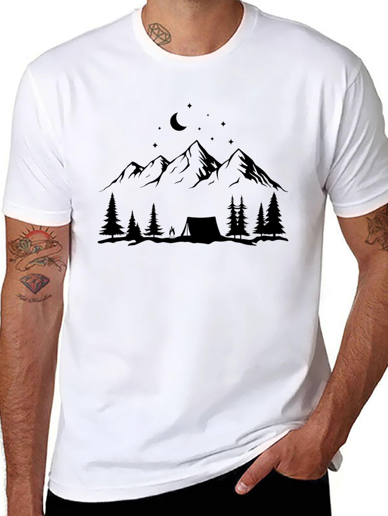 Mountain Camping Black T-Shirt