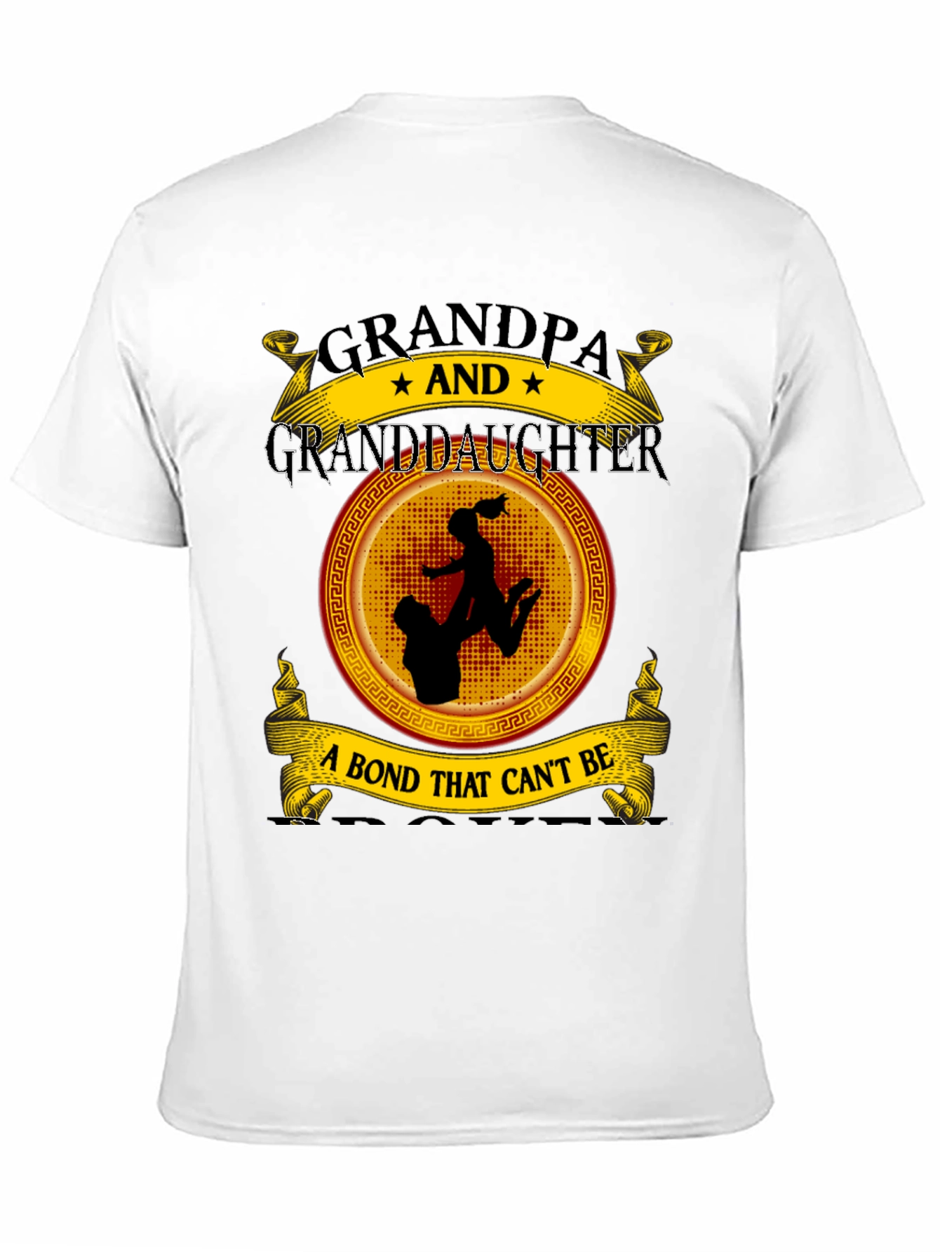 Grandpa and Granddaughter Bond Black T-Shirt