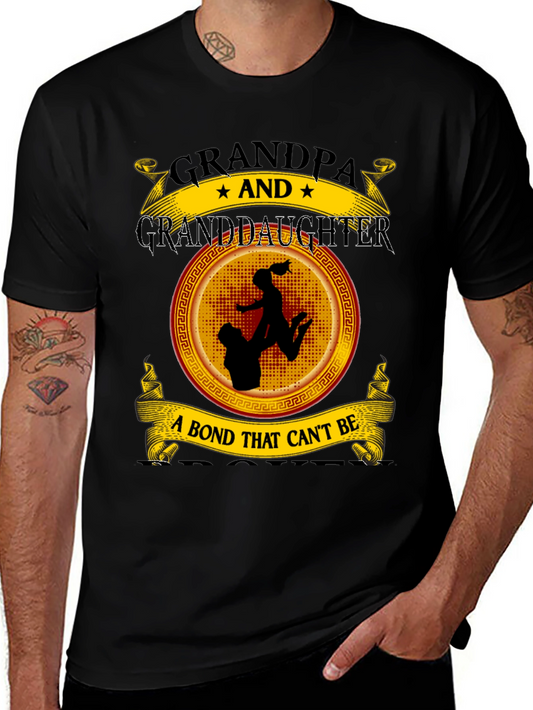 Grandpa and Granddaughter Bond Black T-Shirt