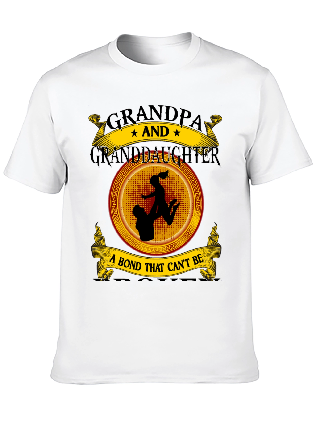 Grandpa and Granddaughter Bond Black T-Shirt