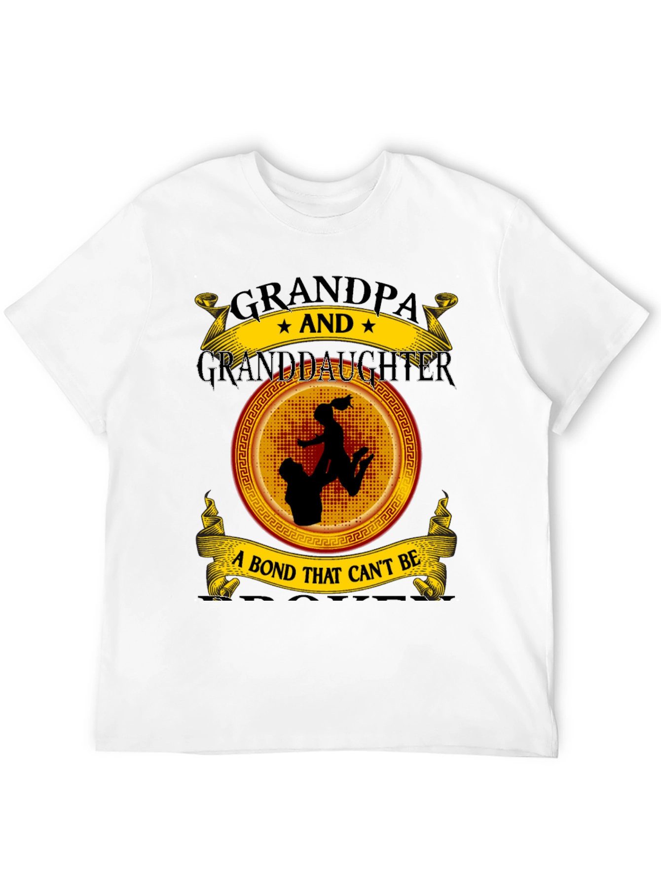 Grandpa and Granddaughter Bond Black T-Shirt