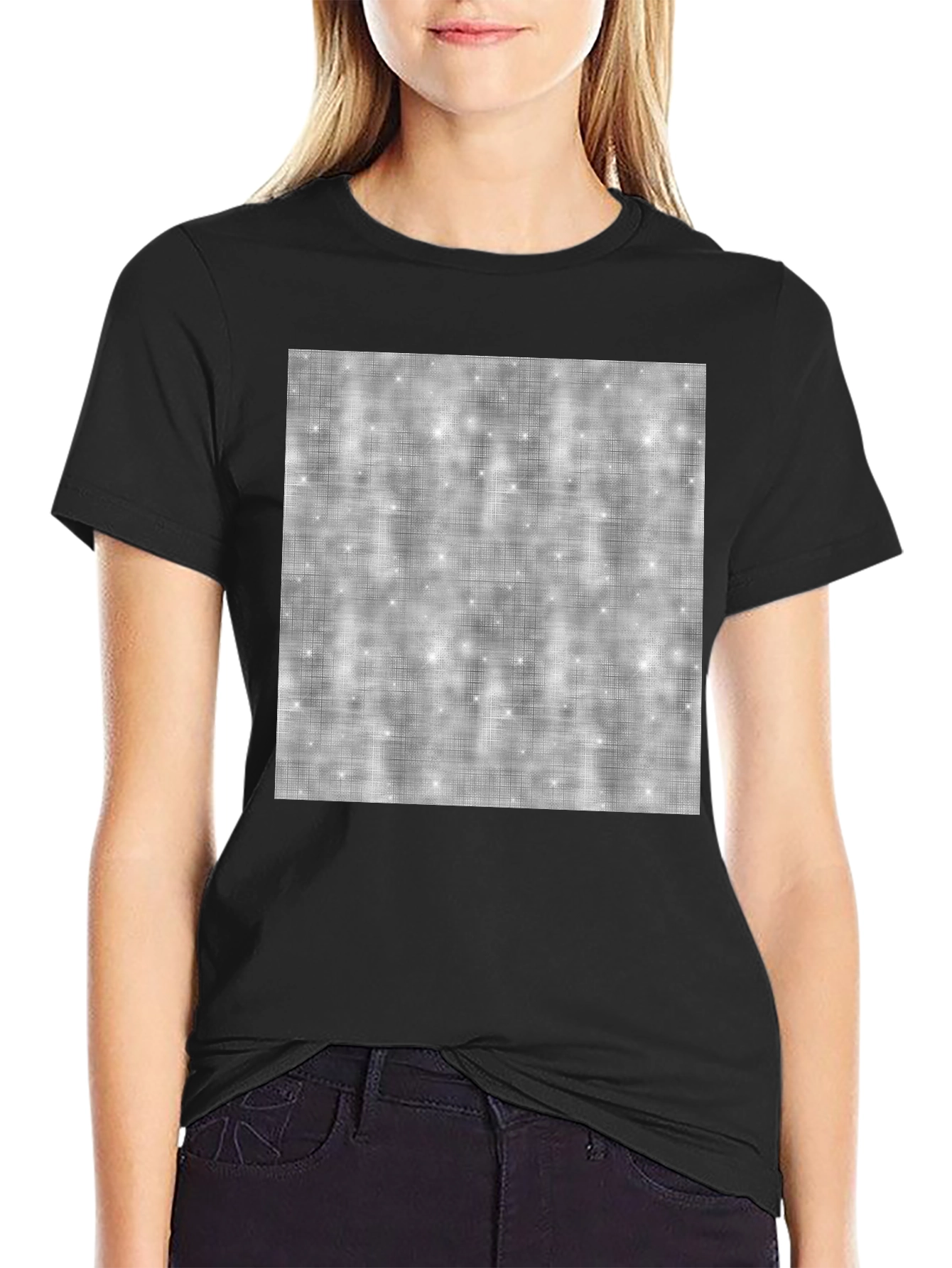 Cosmic Sparkle Tee - Classic Black Cotton Comfort