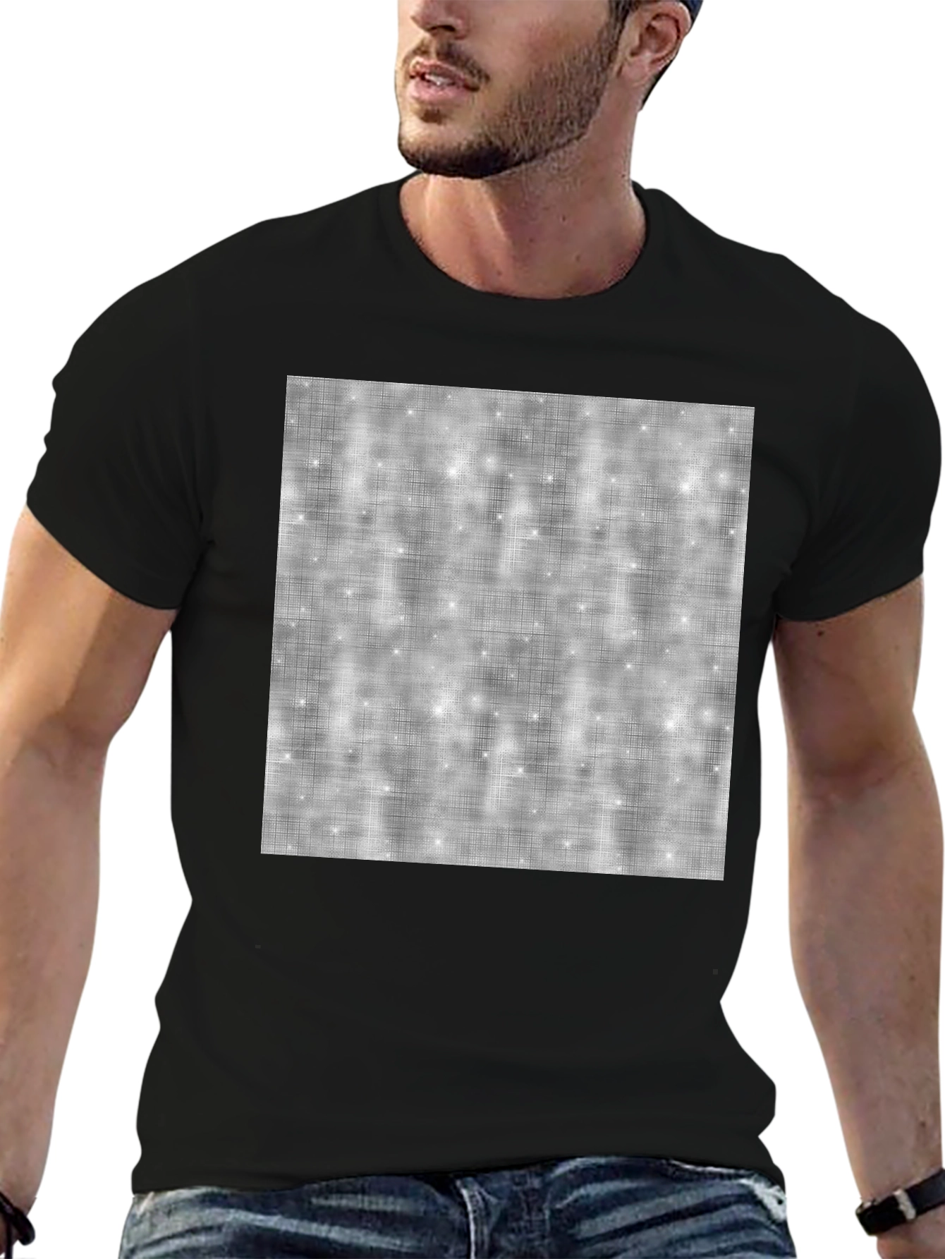 Cosmic Sparkle Tee - Classic Black Cotton Comfort