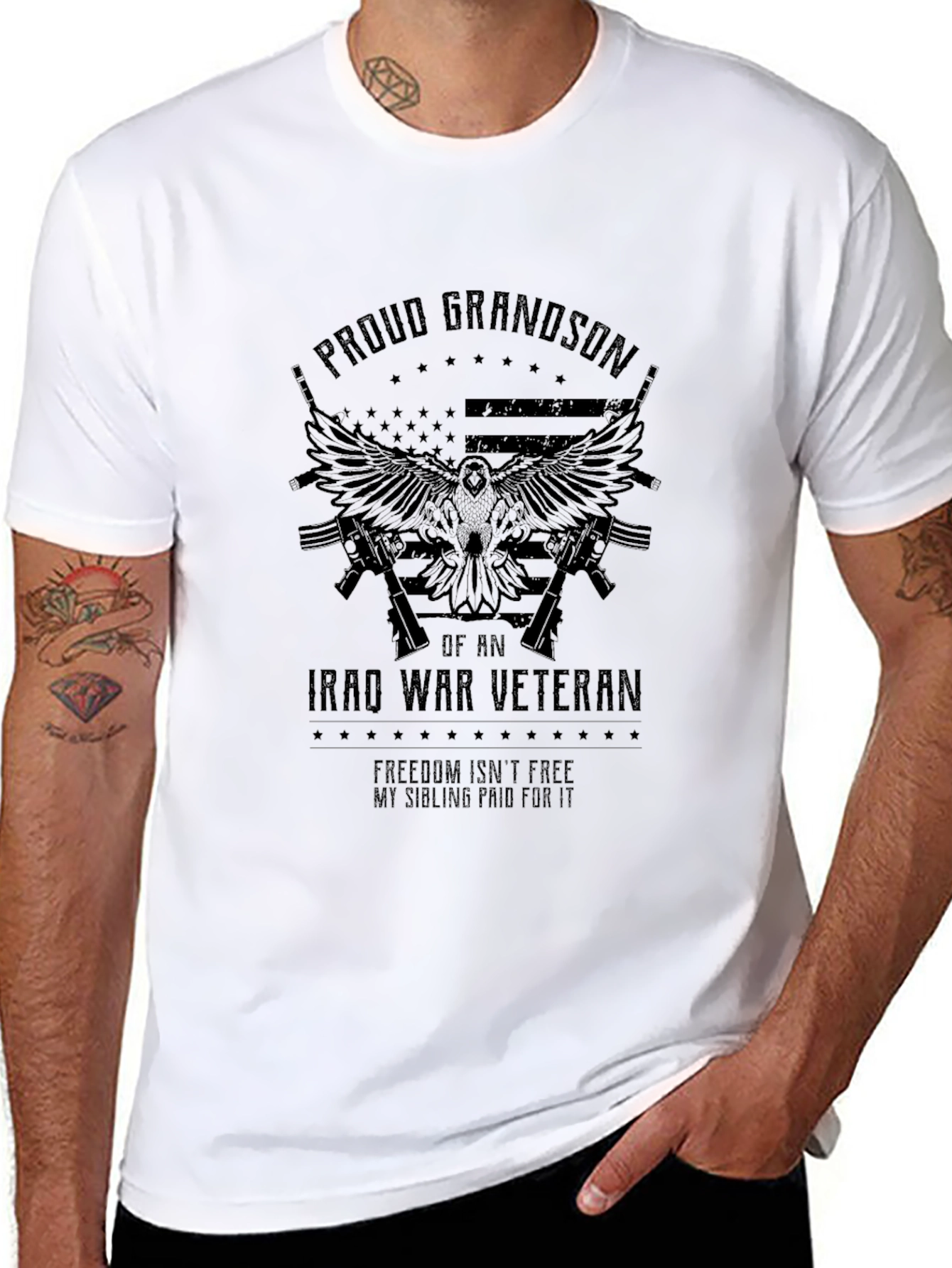 Proud Grandson Iraq War Veteran Graphic T-Shirt