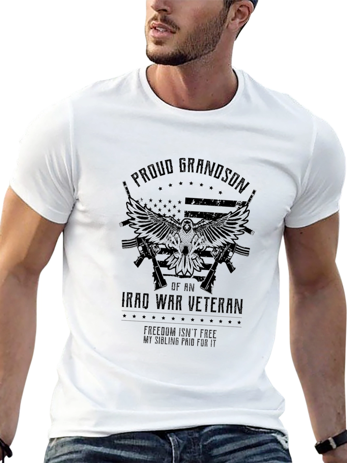 Proud Grandson Iraq War Veteran Graphic T-Shirt
