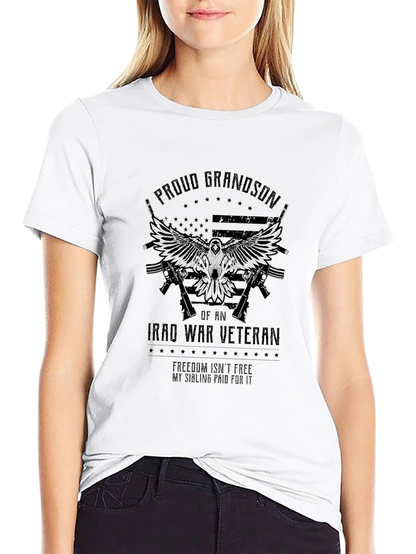 Proud Grandson Iraq War Veteran Graphic T-Shirt