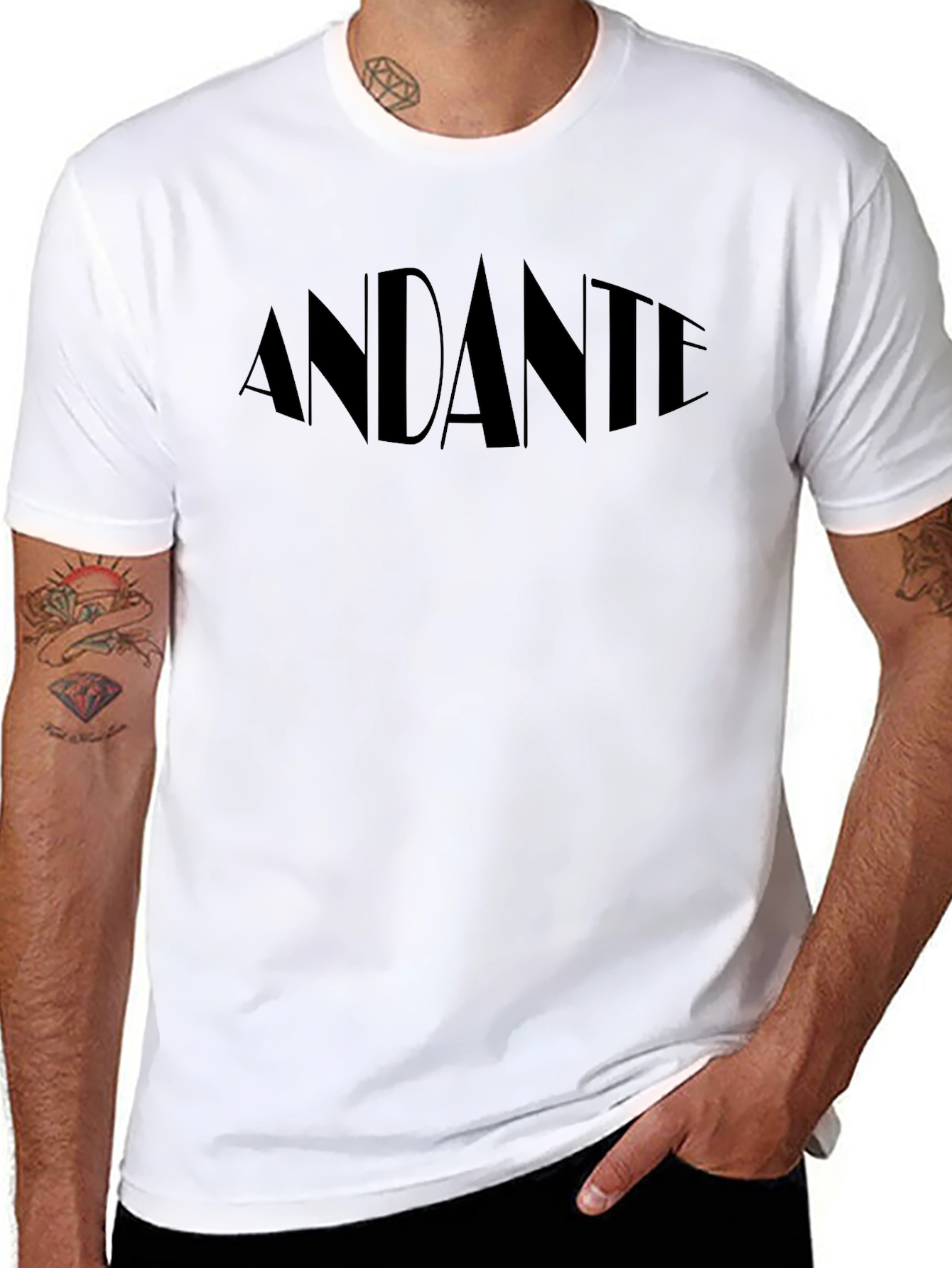 Andante Graphic Print T-Shirt - Black