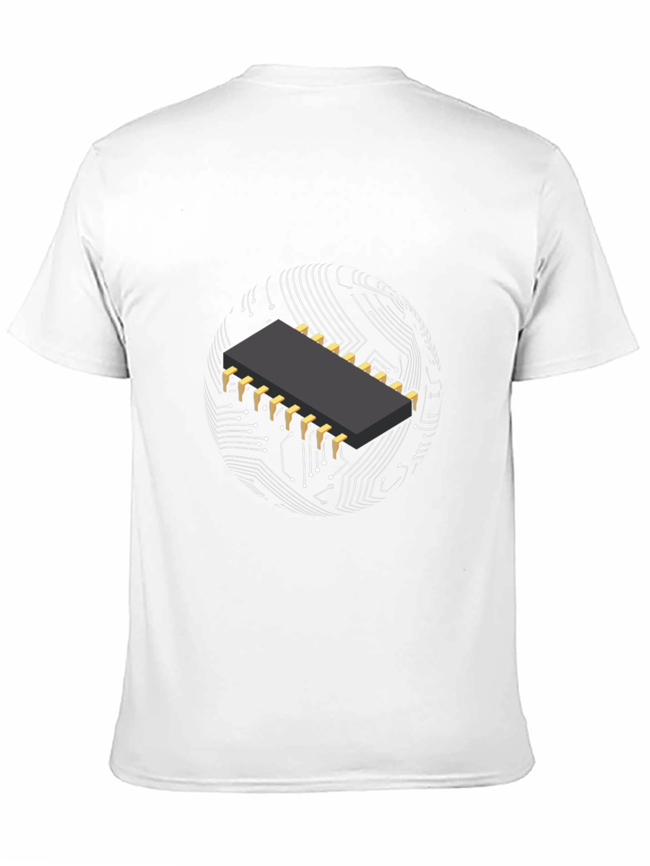 Tech Circuit Board Graphic Tee - Black Cotton T-Shirt