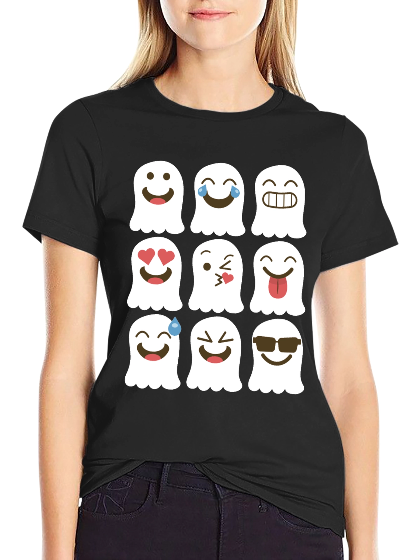 Emoji Ghost T-Shirt - Spooky Fun!