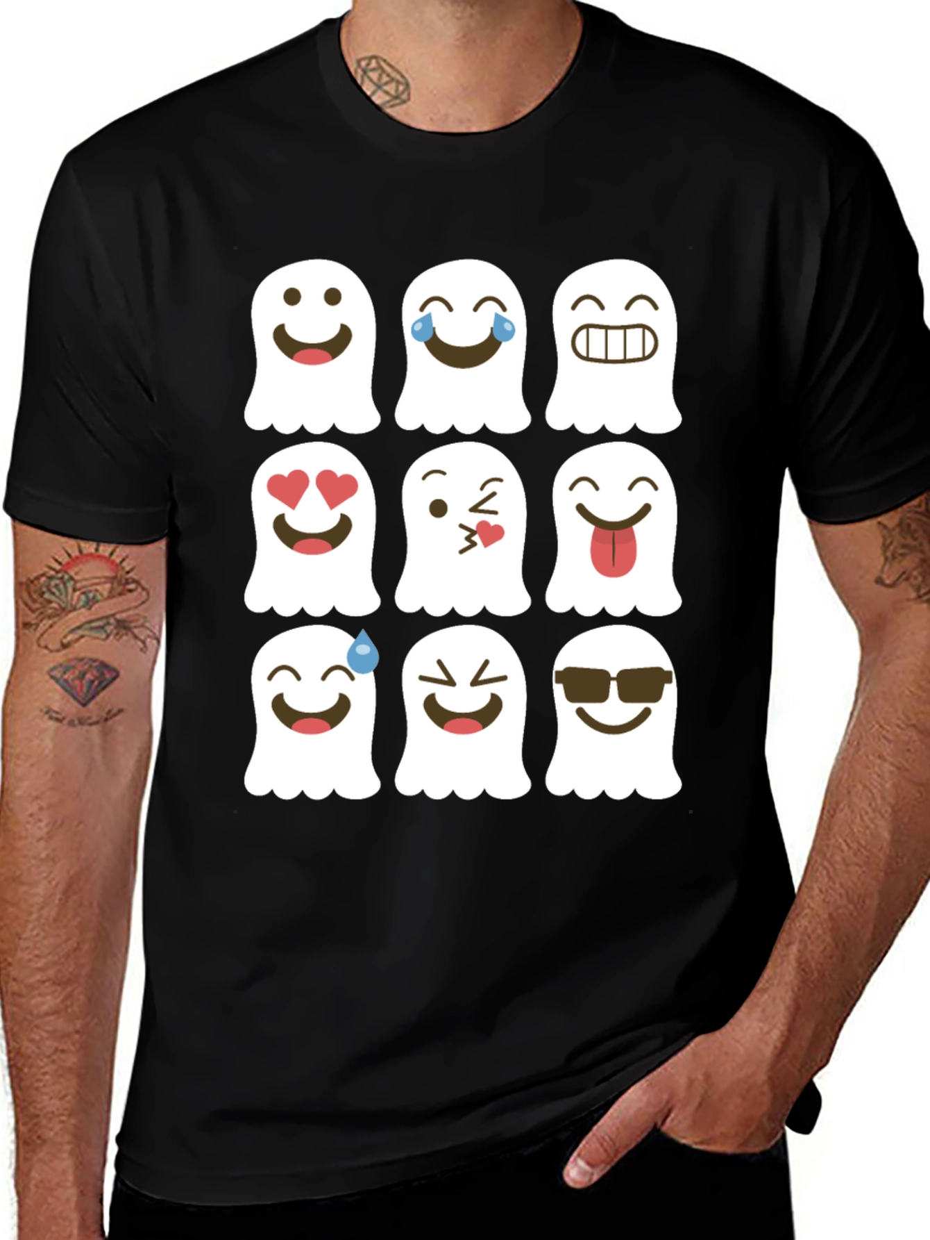 Emoji Ghost T-Shirt - Spooky Fun!