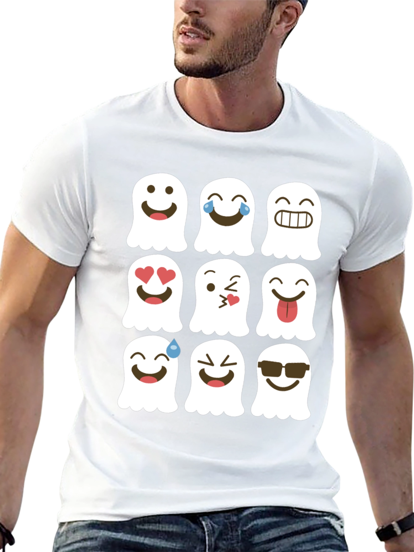 Emoji Ghost T-Shirt - Spooky Fun!
