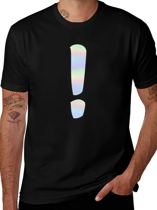 Statement Tee: Holographic Exclamation Point Graphic Shirt