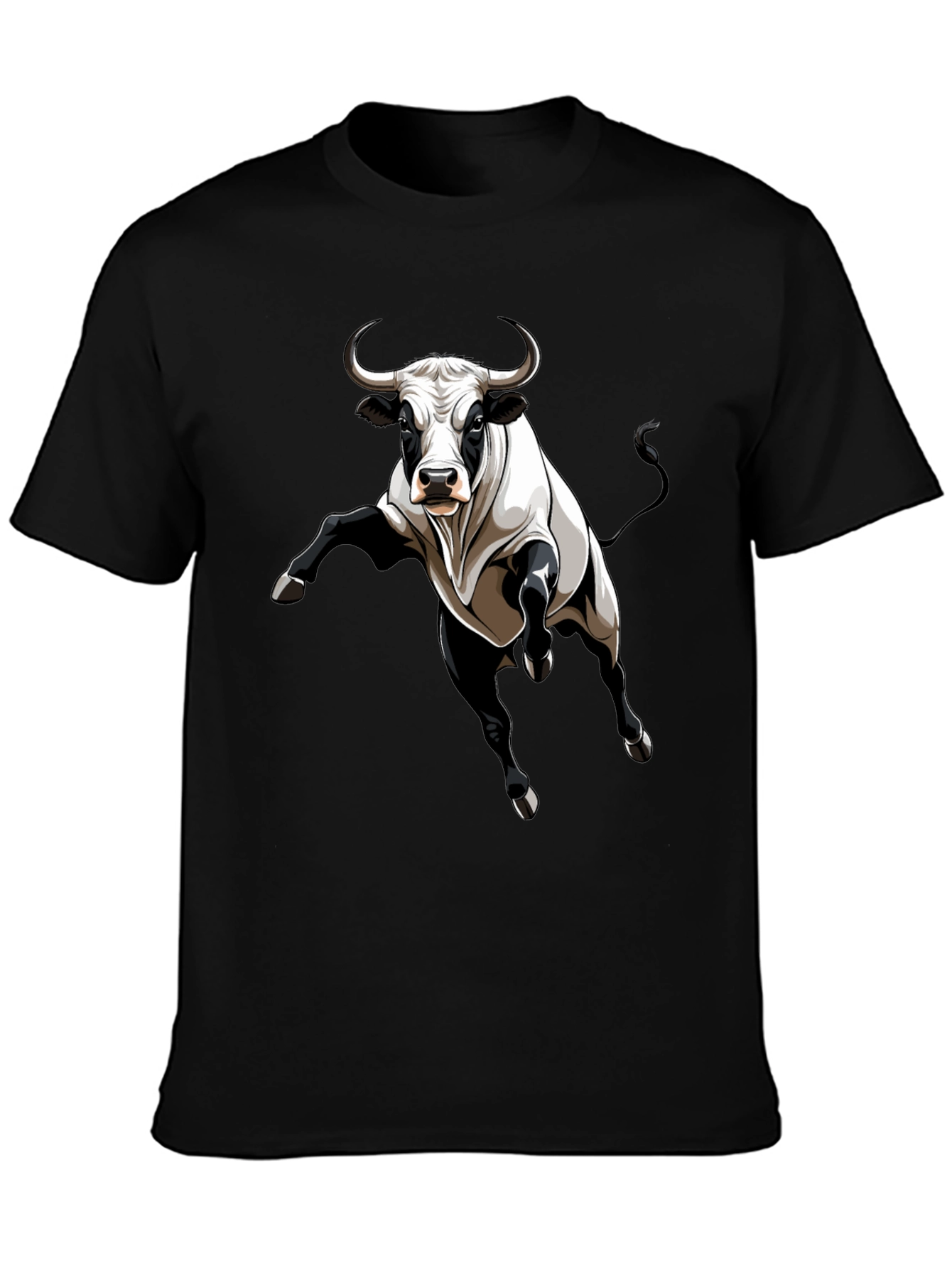 Bull Graphic Tee - Black Cotton Blend