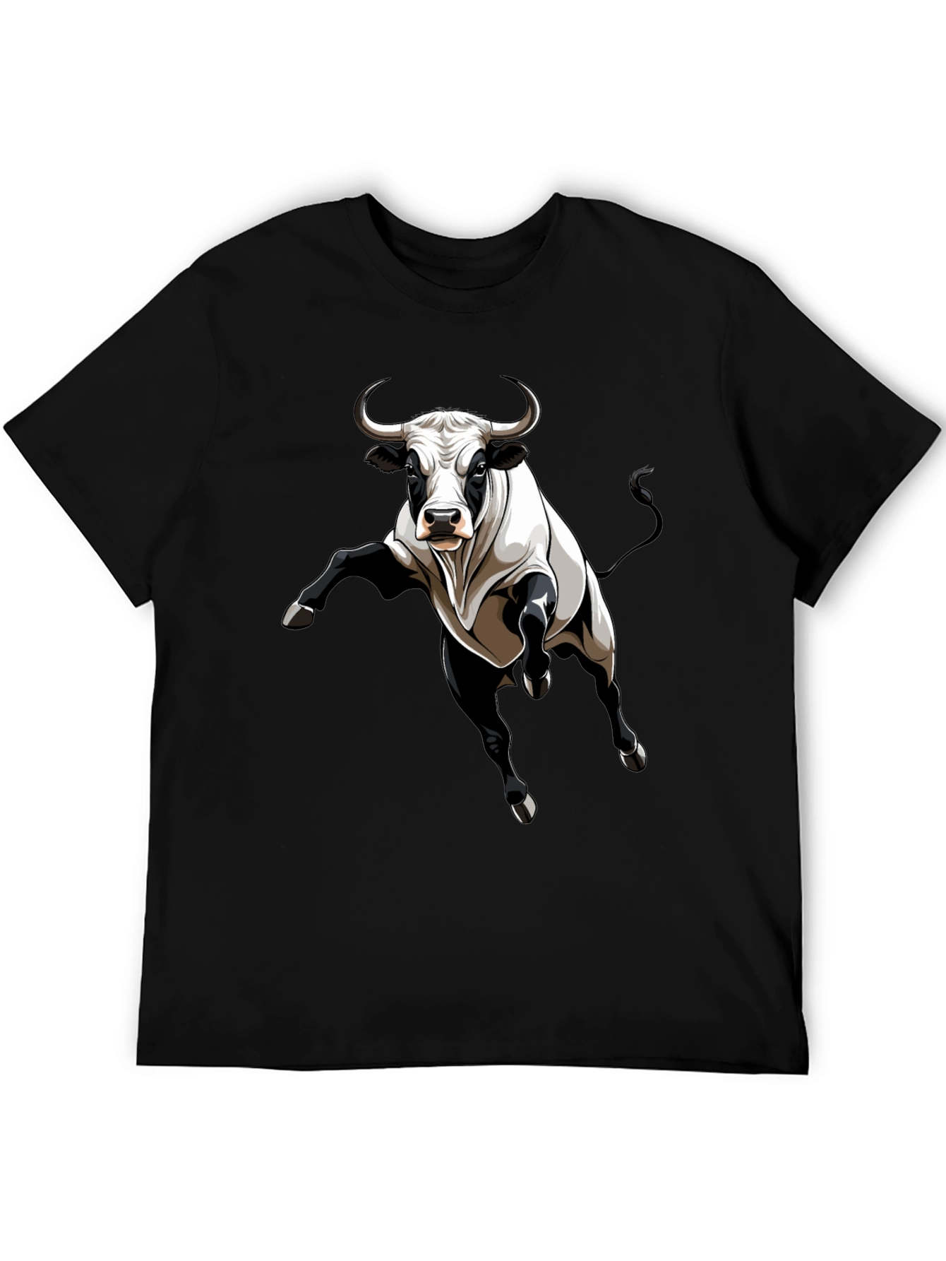Bull Graphic Tee - Black Cotton Blend