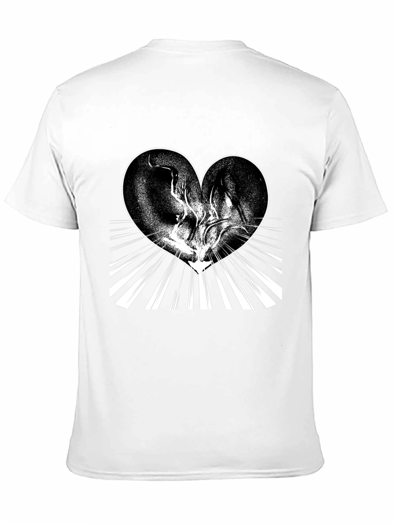 Heart Design Black T-Shirt
