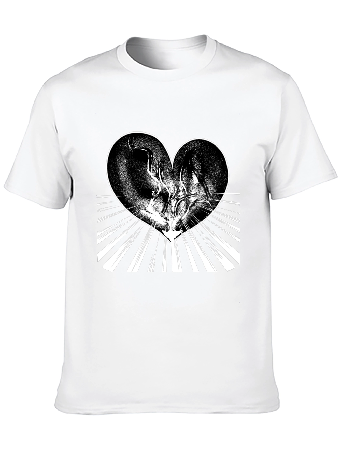 Heart Design Black T-Shirt