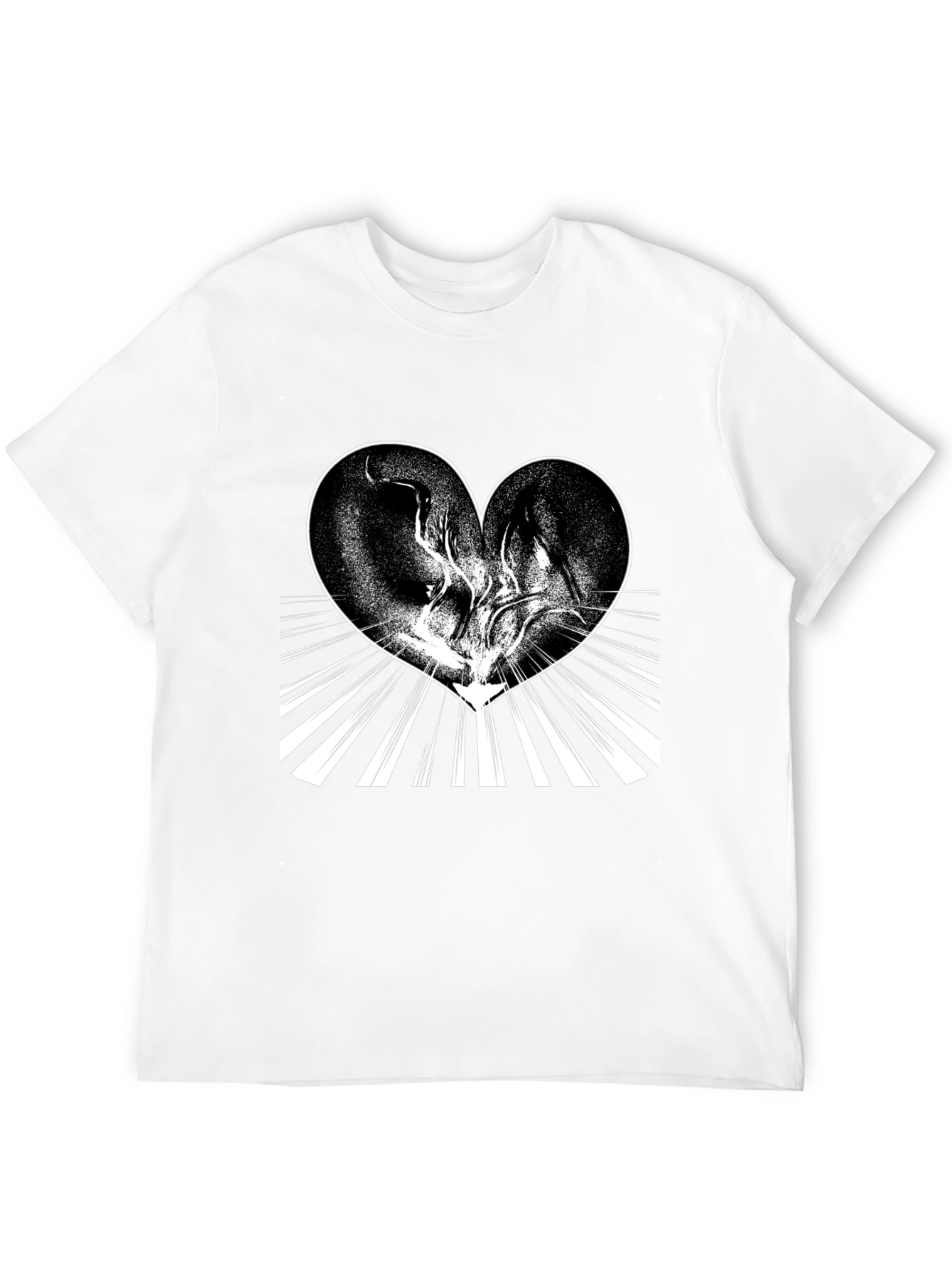 Heart Design Black T-Shirt