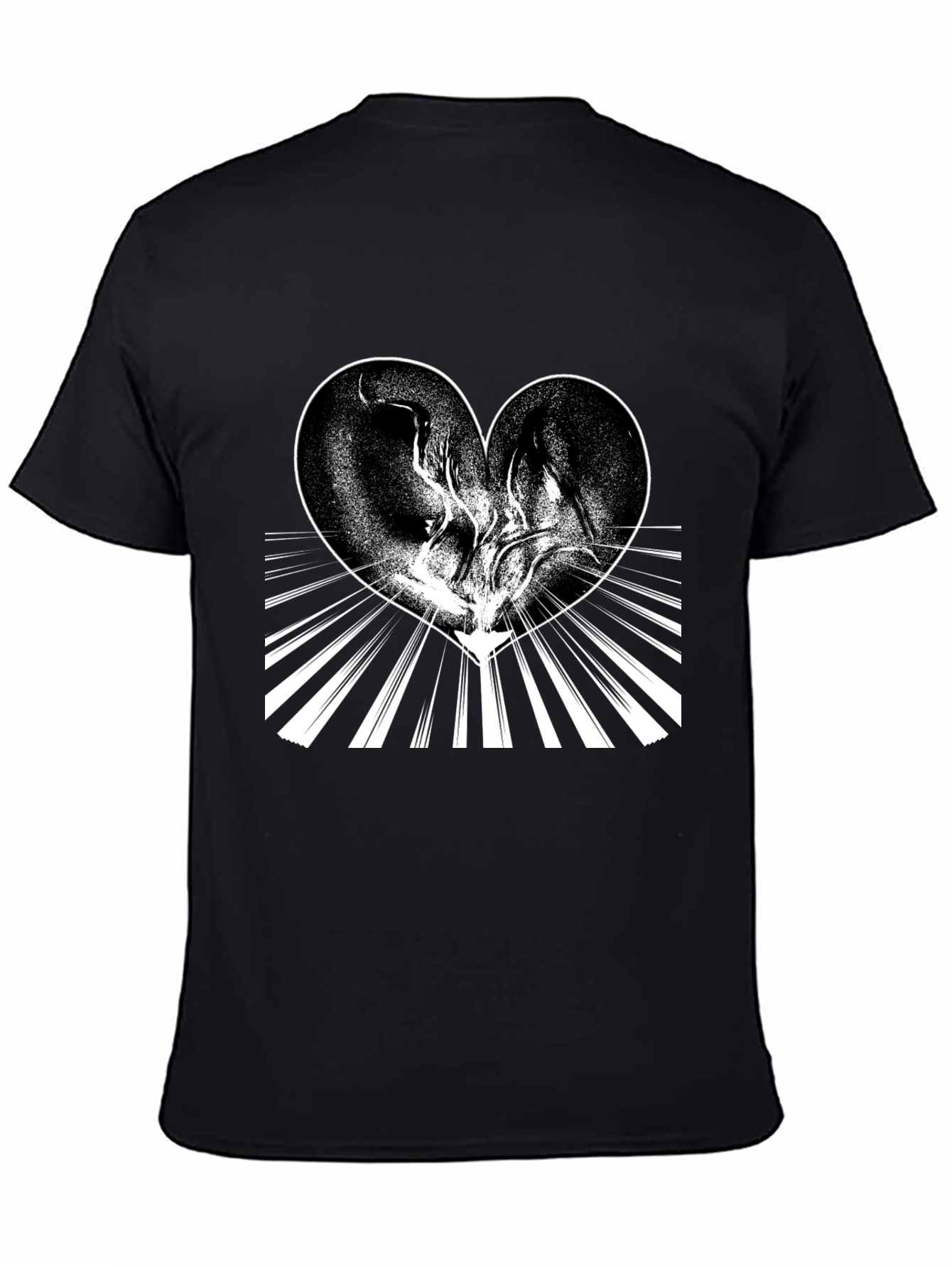 Heart Design Black T-Shirt