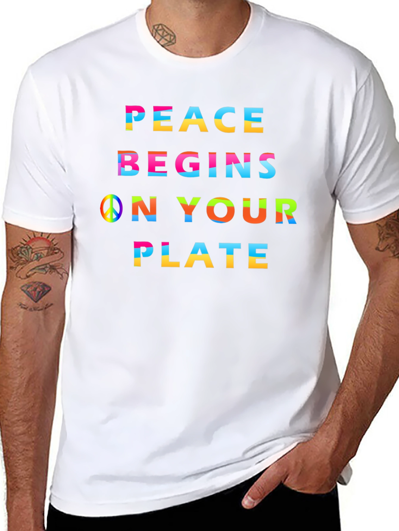 Peace Begins On Your Plate Graphic Tee