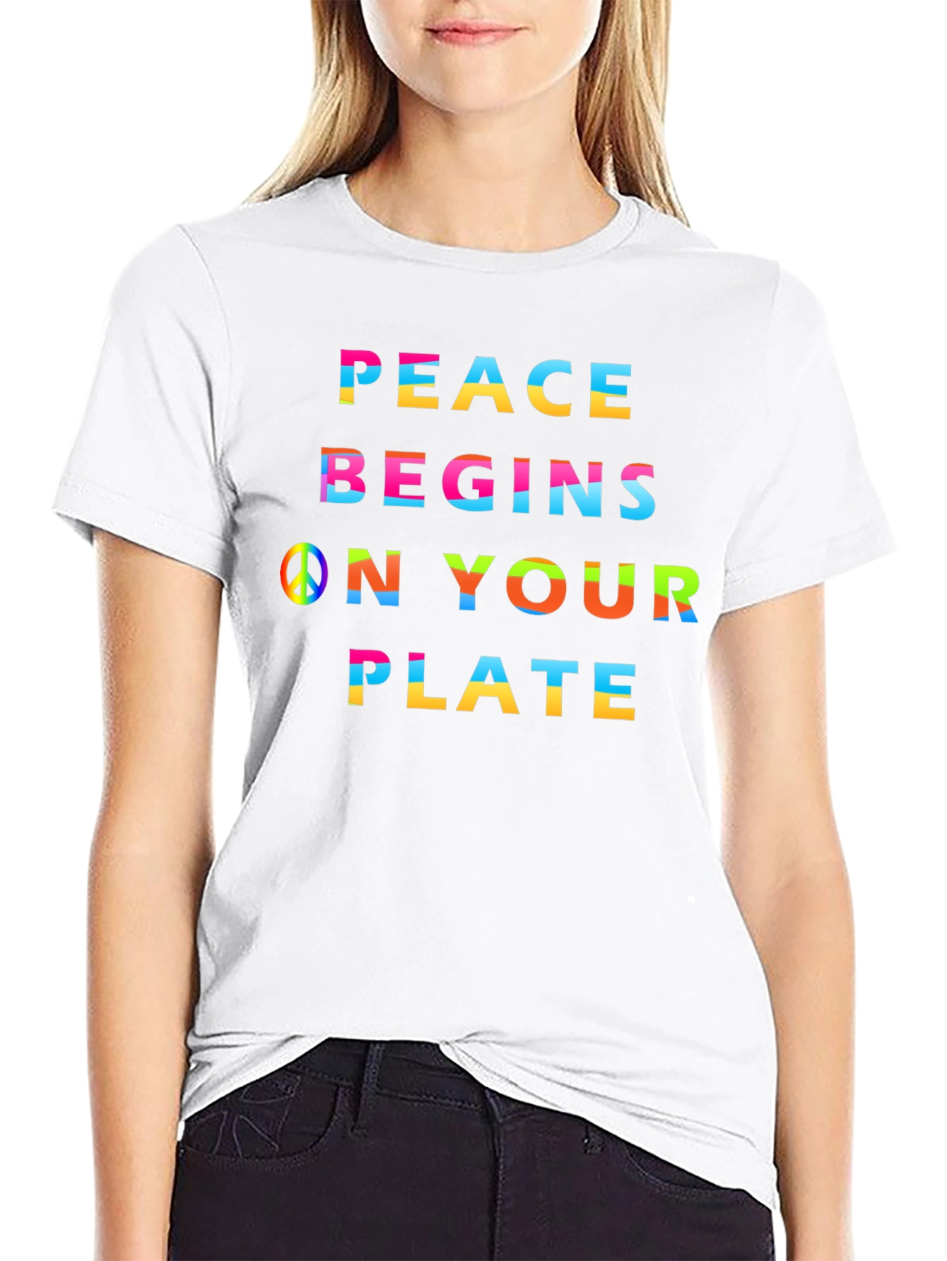 Peace Begins On Your Plate Graphic Tee