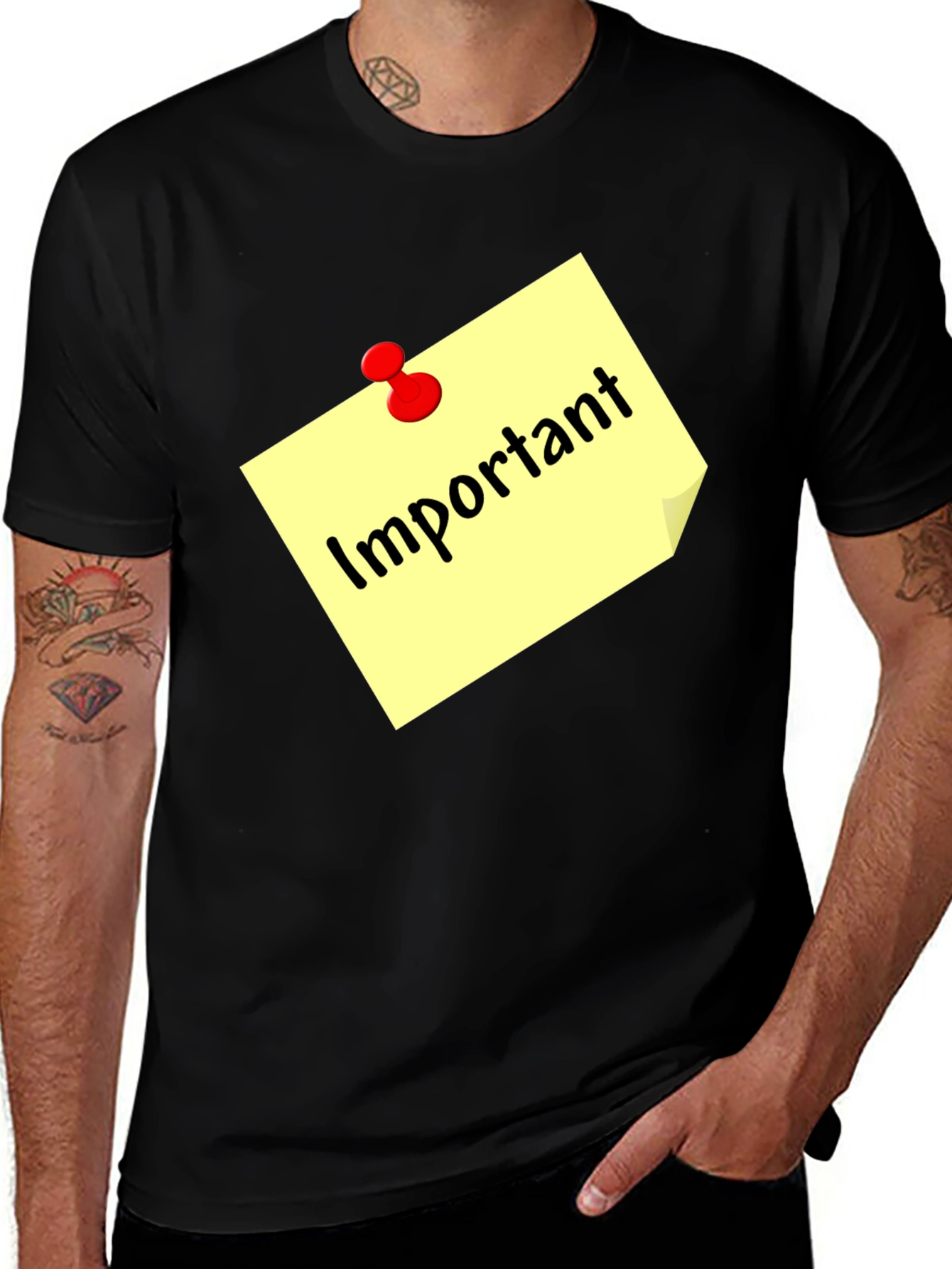 Important Note Black T-Shirt
