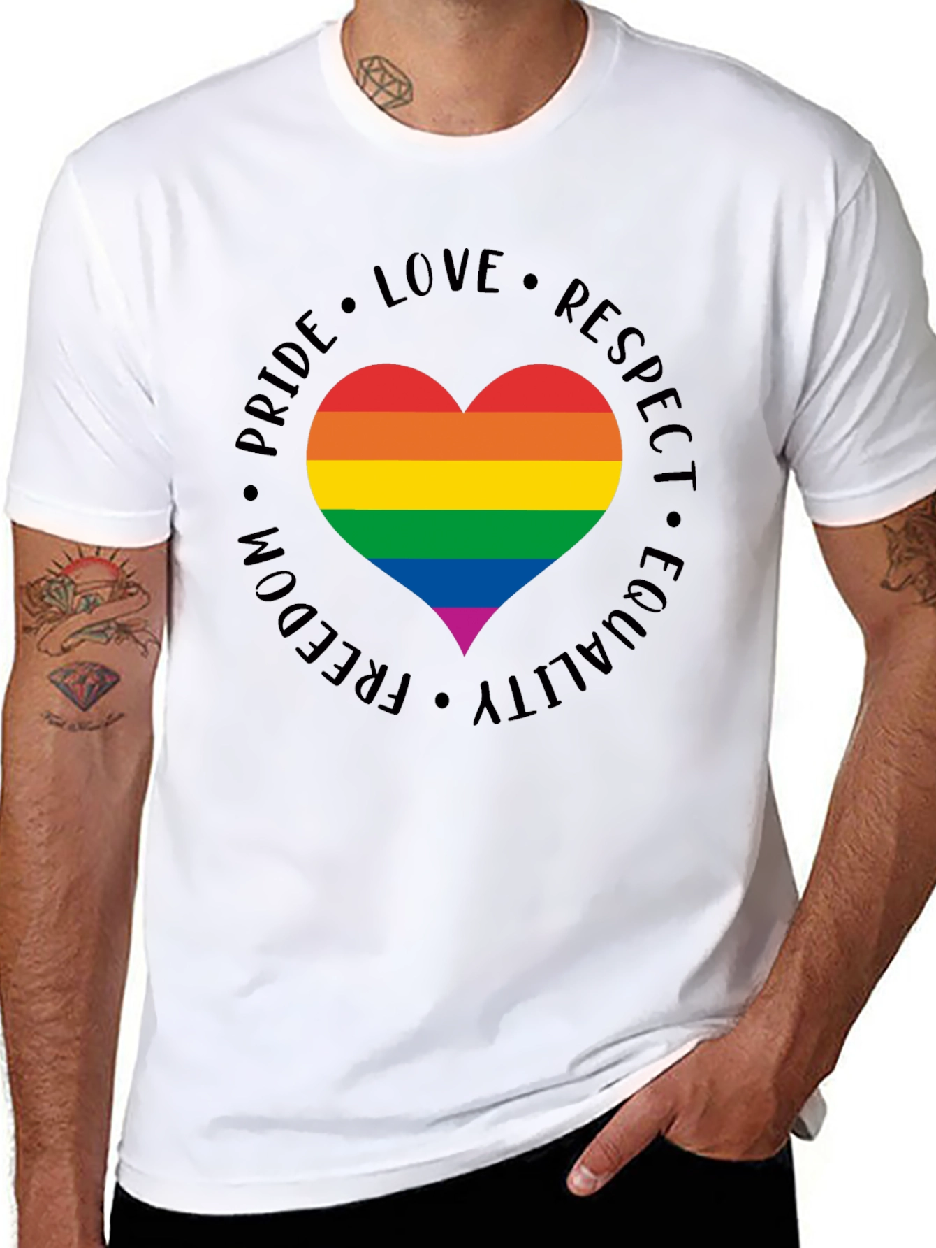 LGBT Pride Heart T-Shirt - Love Respect Equality