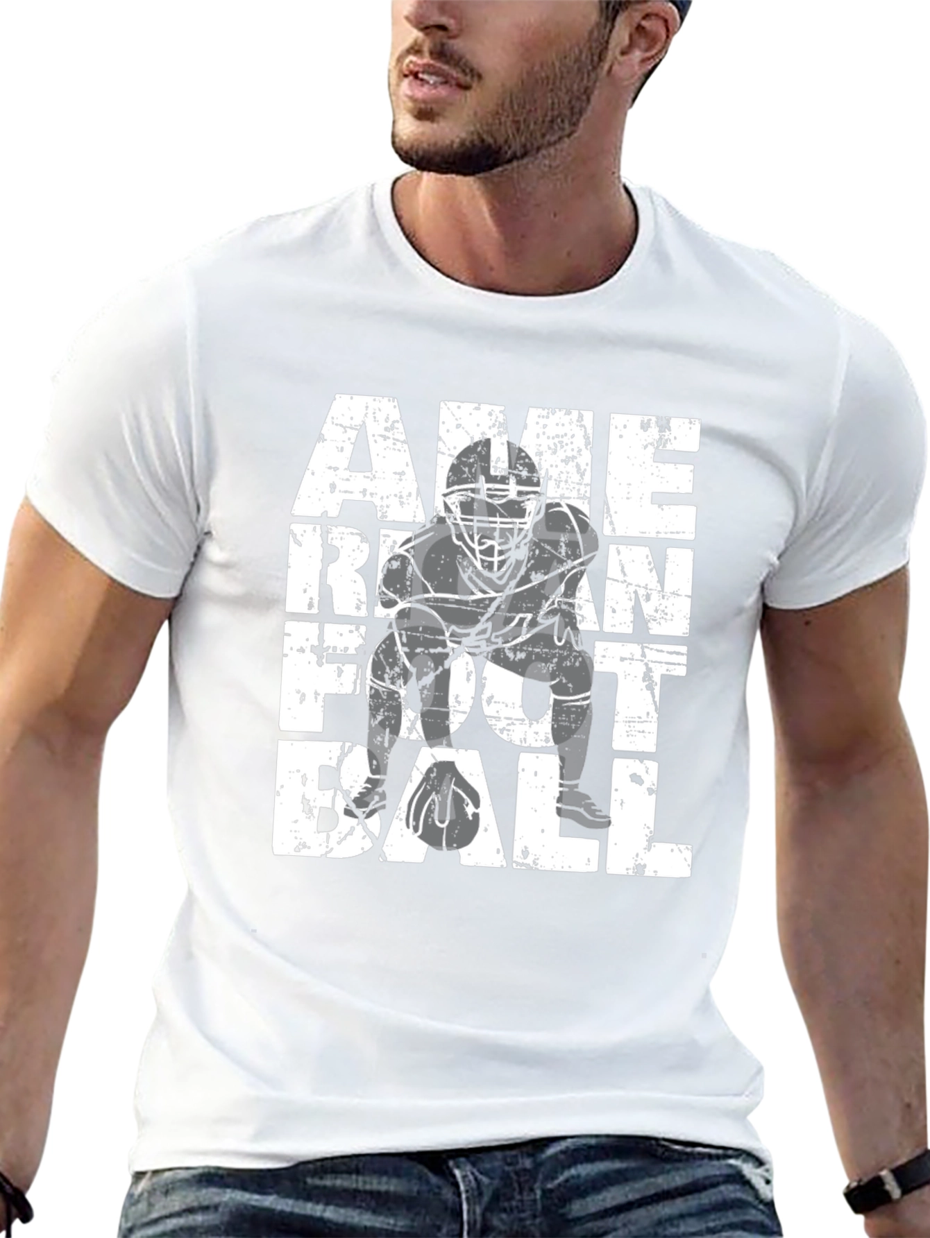 American Football T-Shirt - Graphic Print Tee