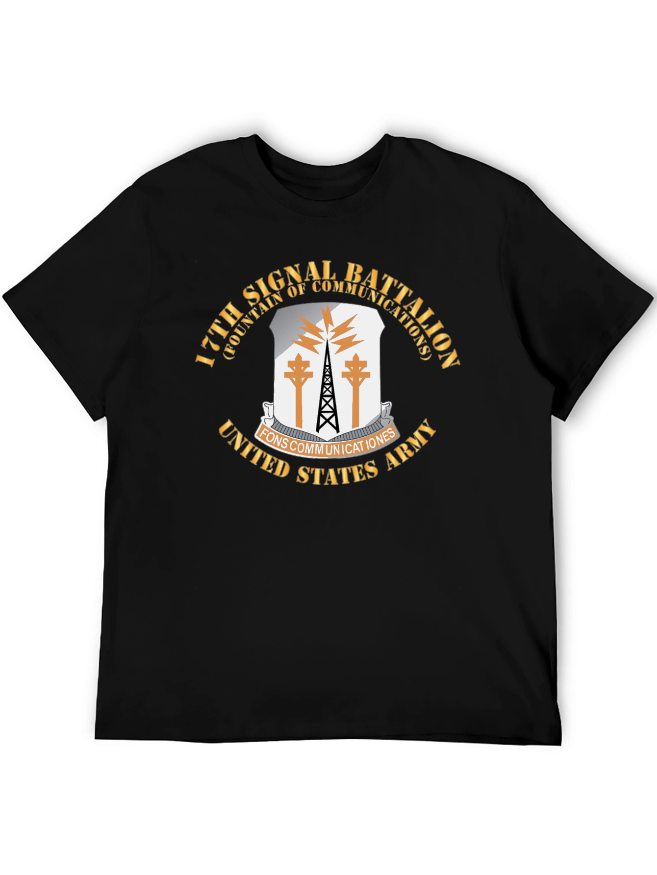 17th Signal Battalion Black T-Shirt
