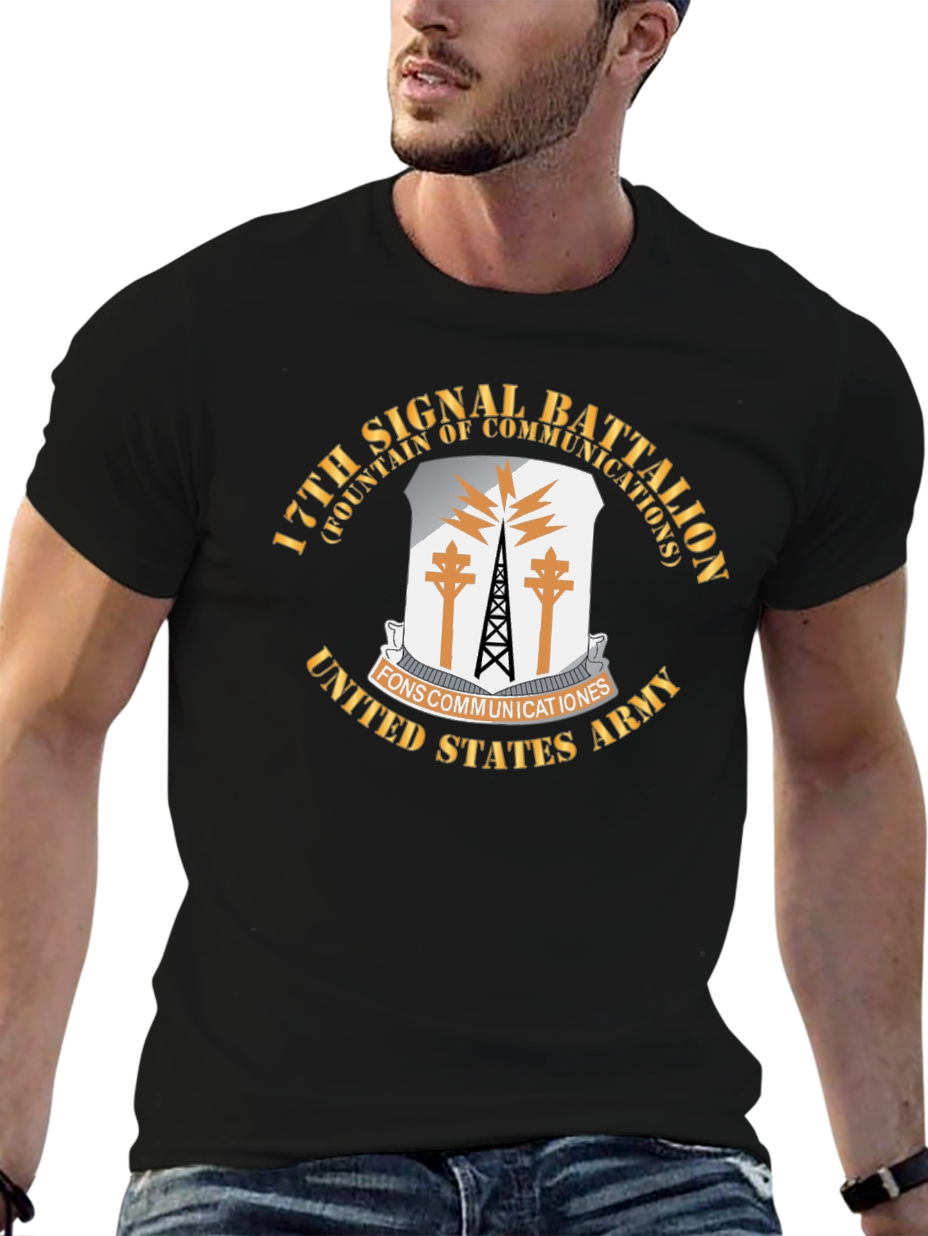 17th Signal Battalion Black T-Shirt
