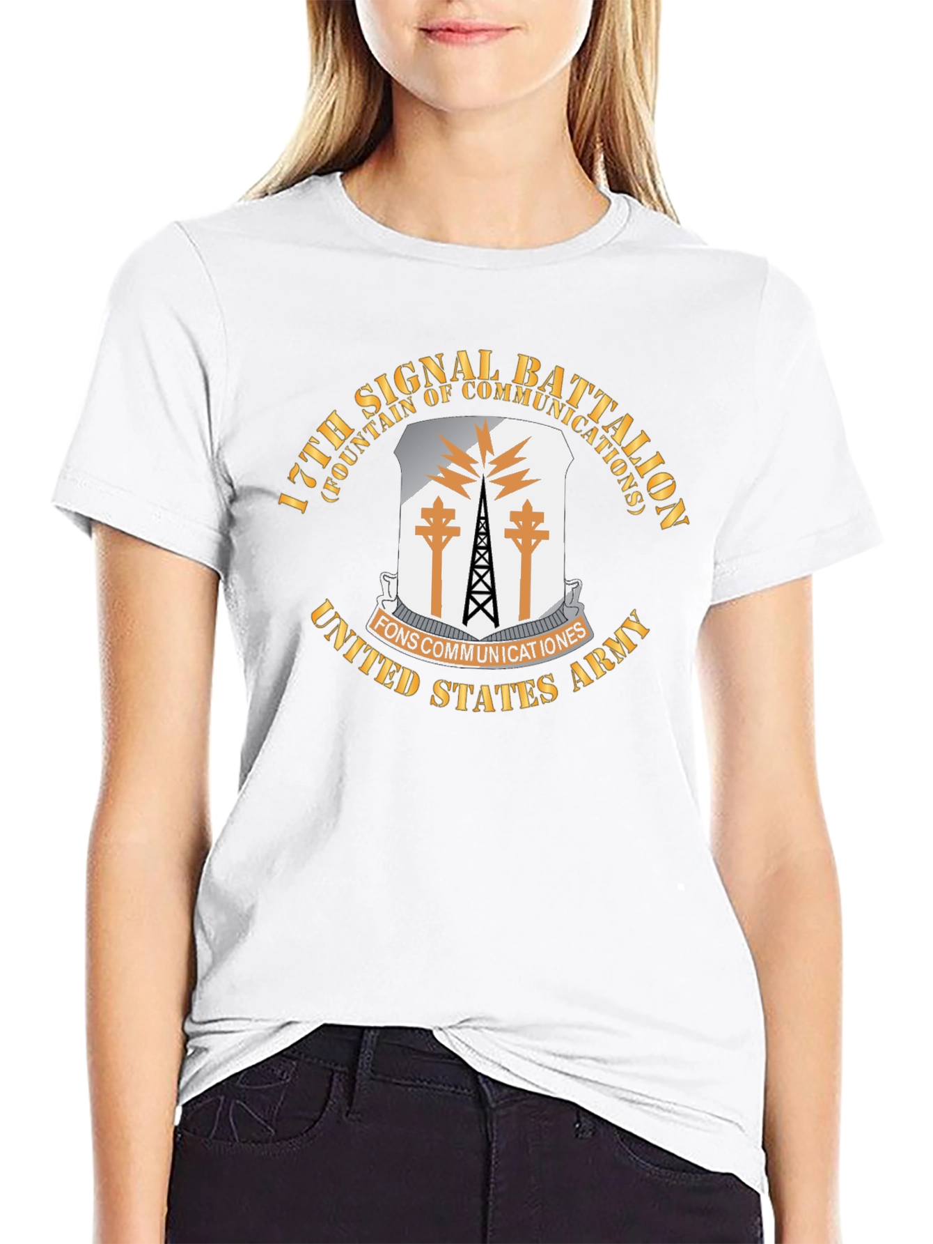 17th Signal Battalion Black T-Shirt
