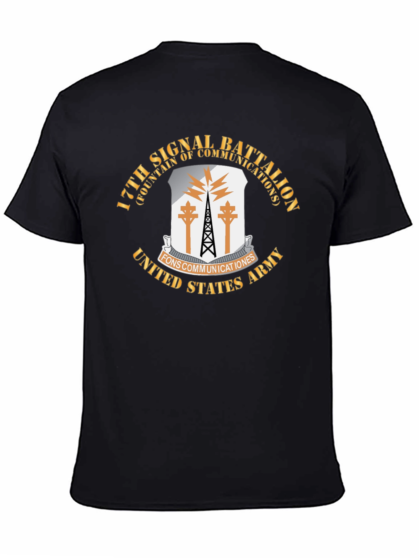 17th Signal Battalion Black T-Shirt