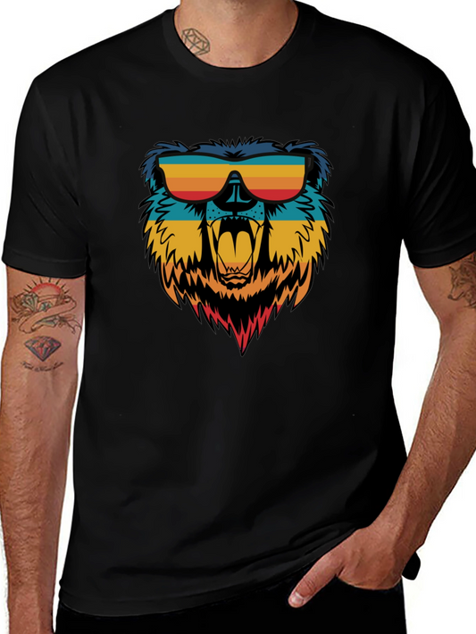 Cool Bear Graphic Tee - Retro Sunglasses Design