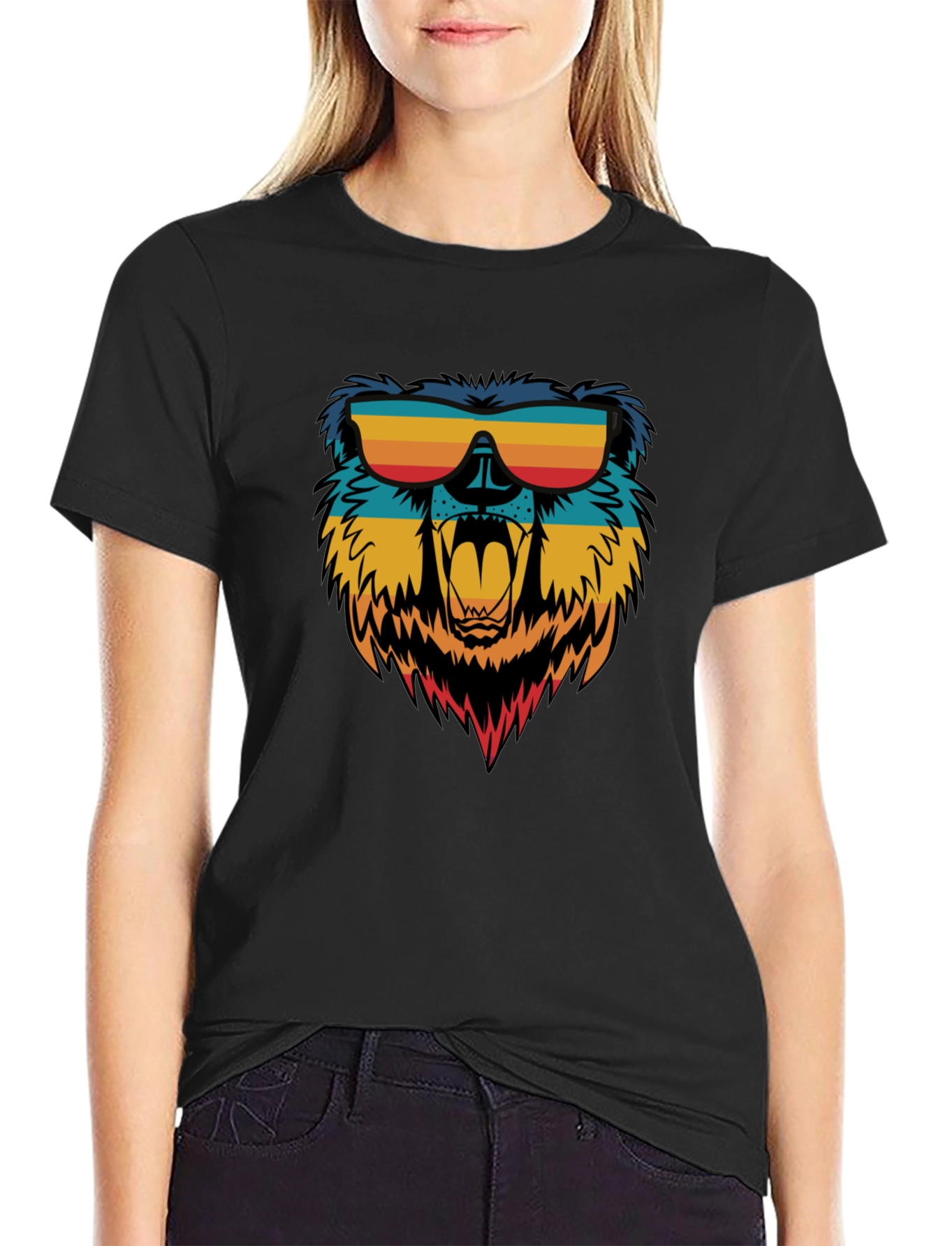Cool Bear Graphic Tee - Retro Sunglasses Design