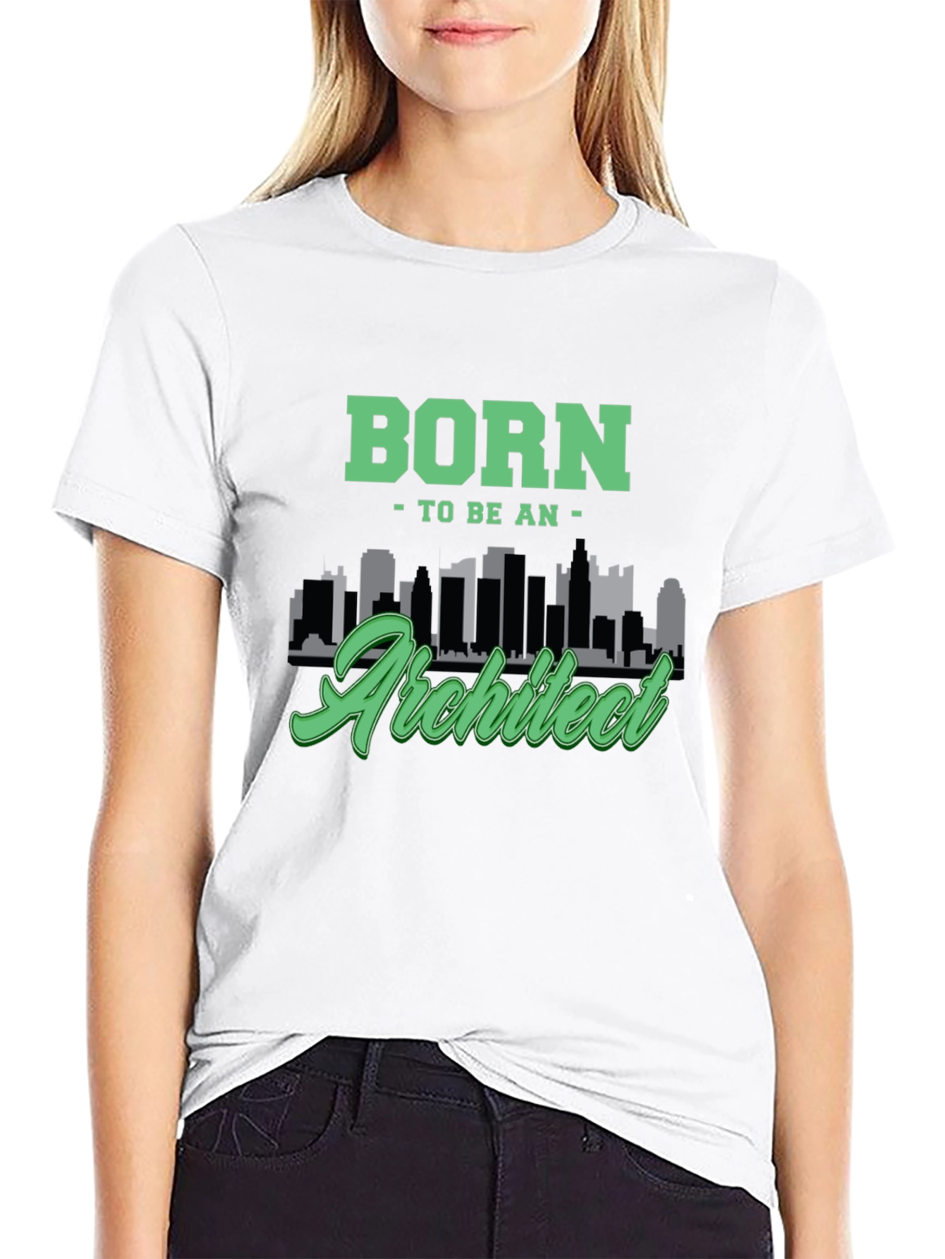 Born To Be An Architect Black Graphic T-Shirt