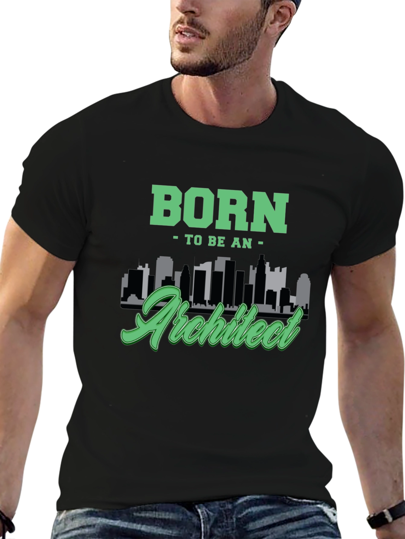 Born To Be An Architect Black Graphic T-Shirt