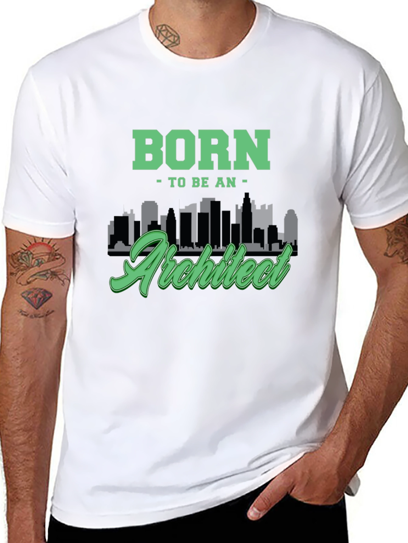 Born To Be An Architect Black Graphic T-Shirt