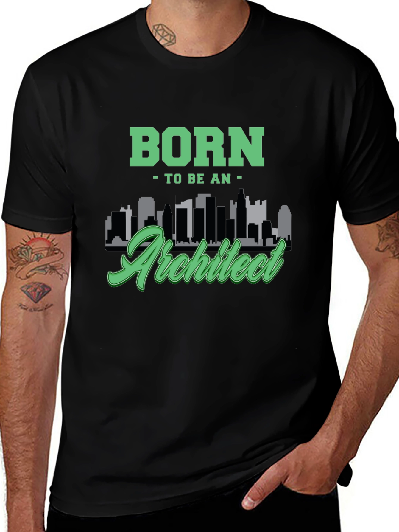 Born To Be An Architect Black Graphic T-Shirt
