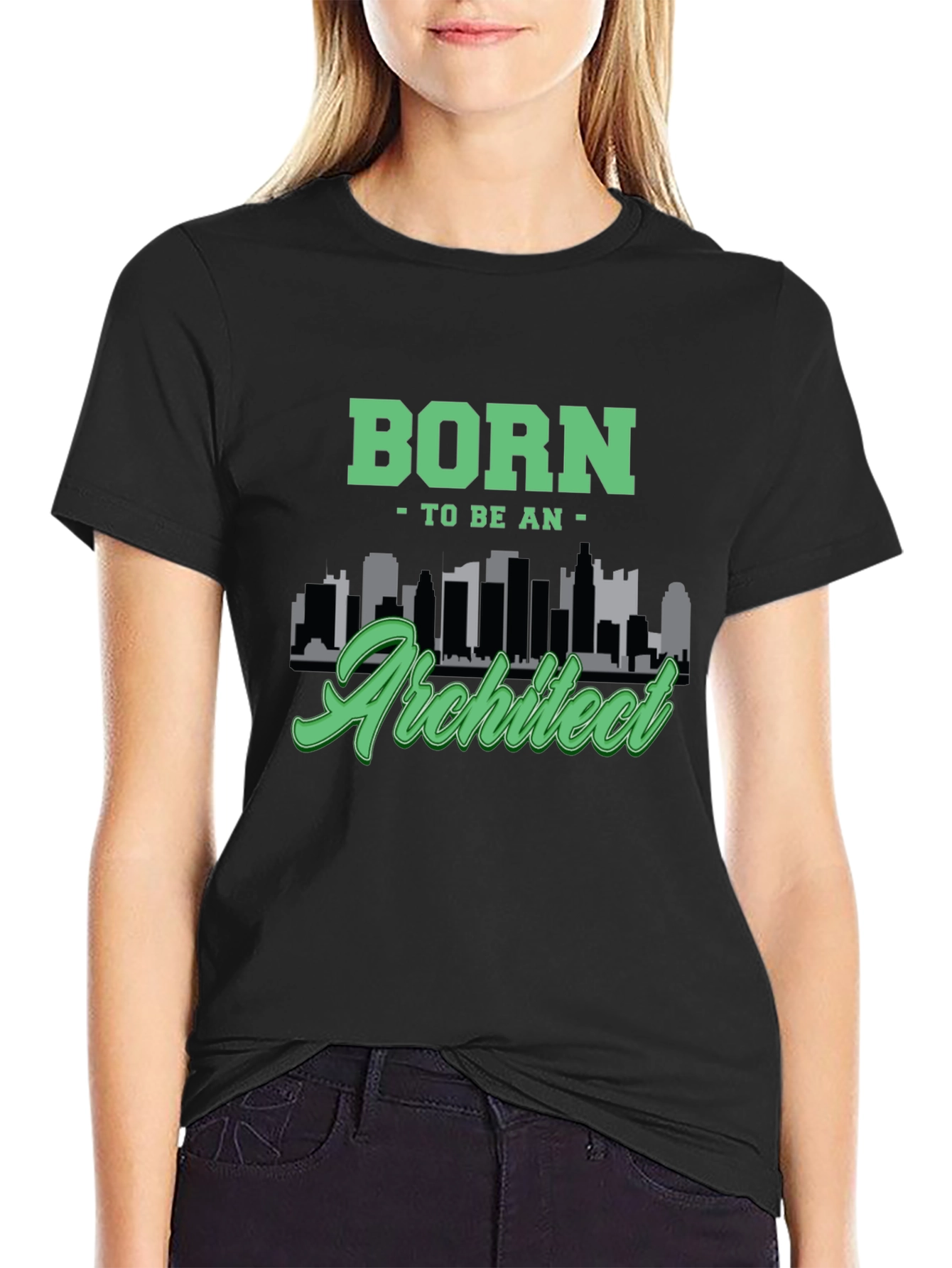 Born To Be An Architect Black Graphic T-Shirt
