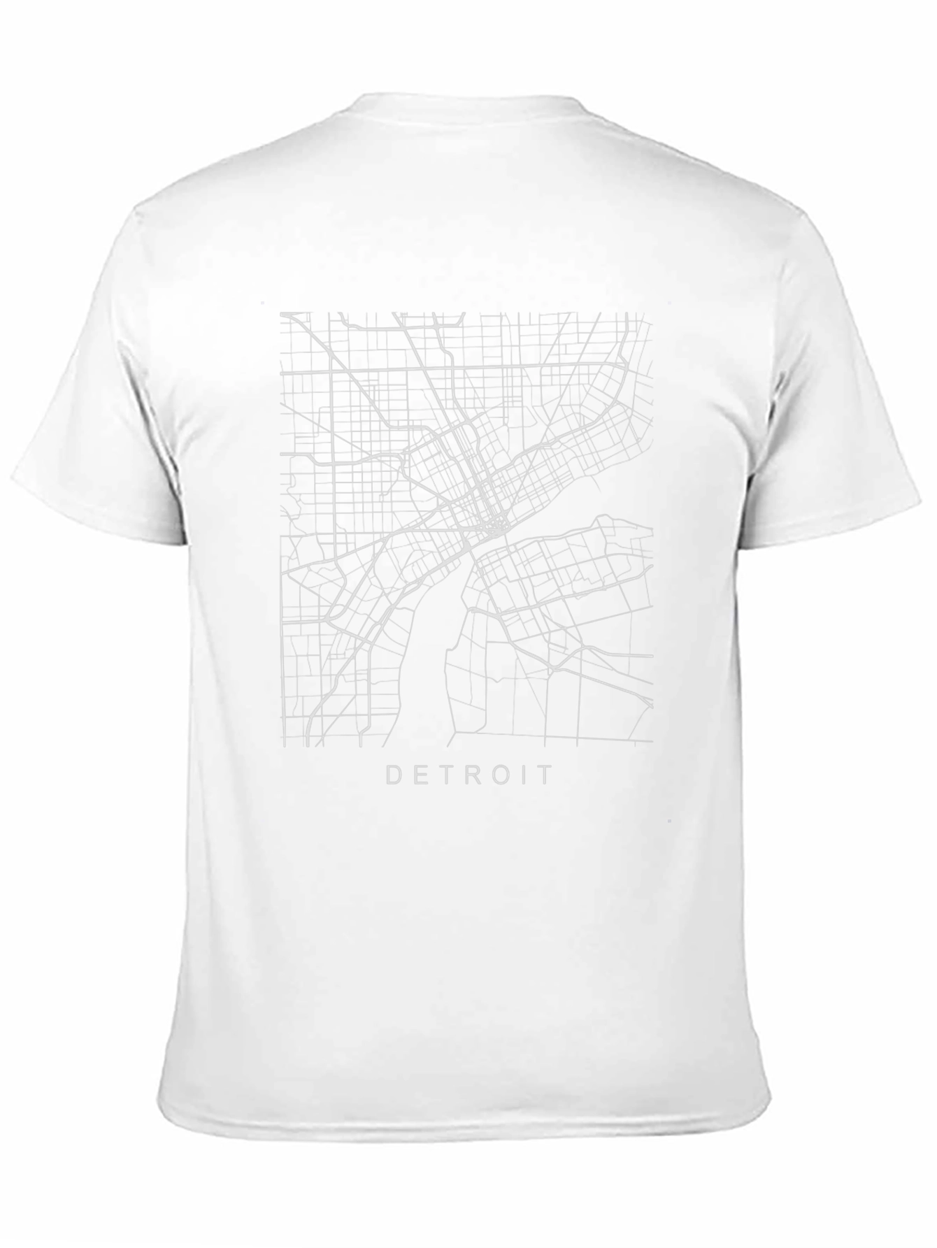 Detroit City Map Graphic T-Shirt