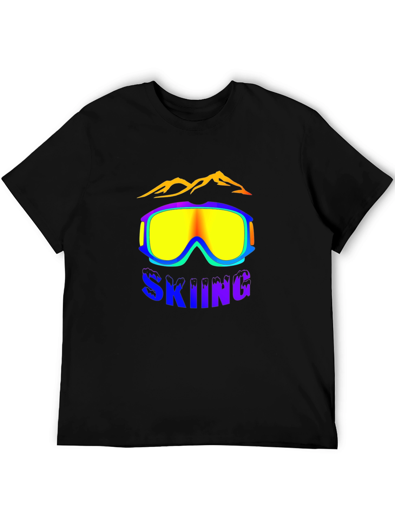 Skiing Graphic Tee - Black