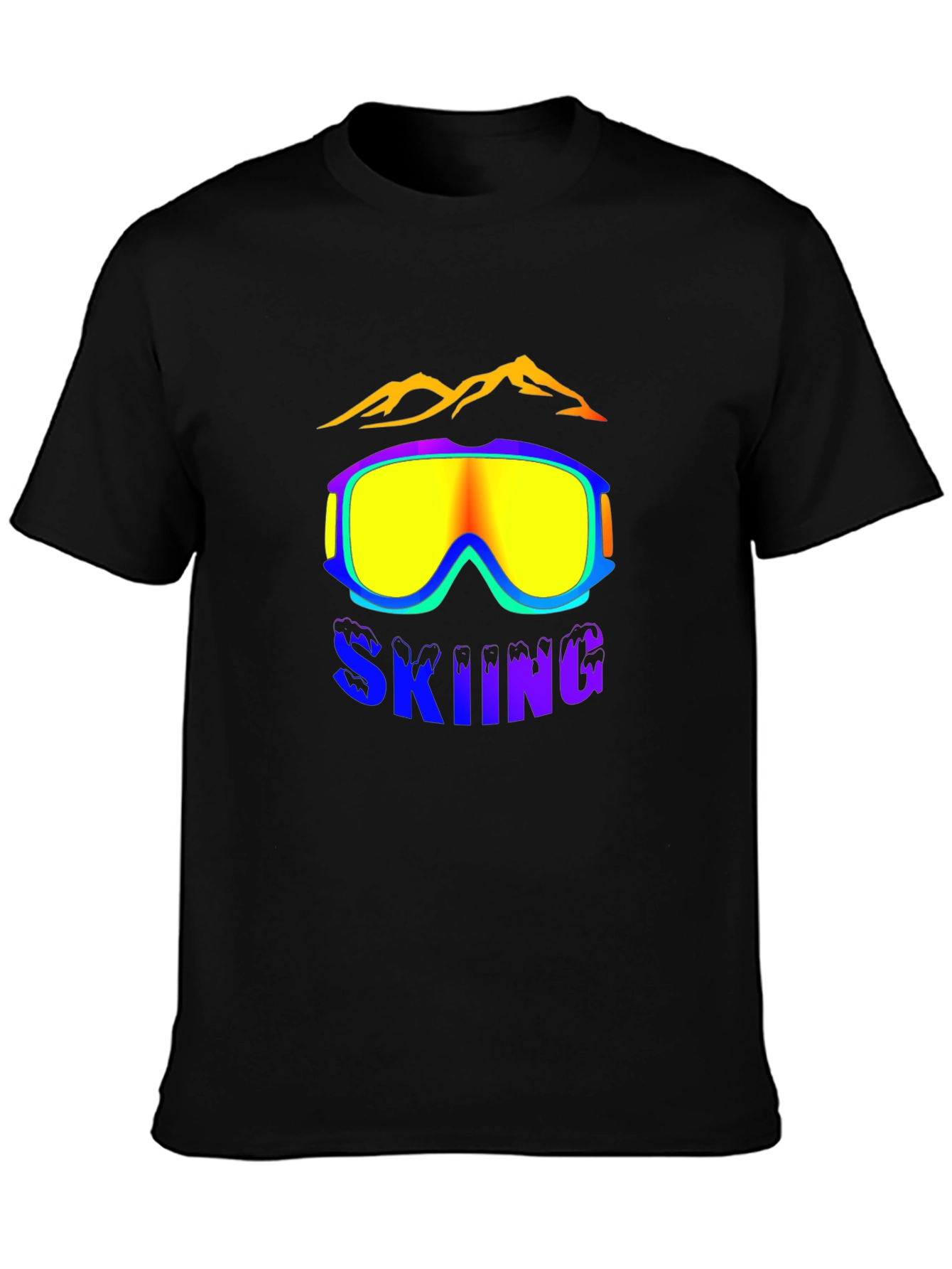 Skiing Graphic Tee - Black