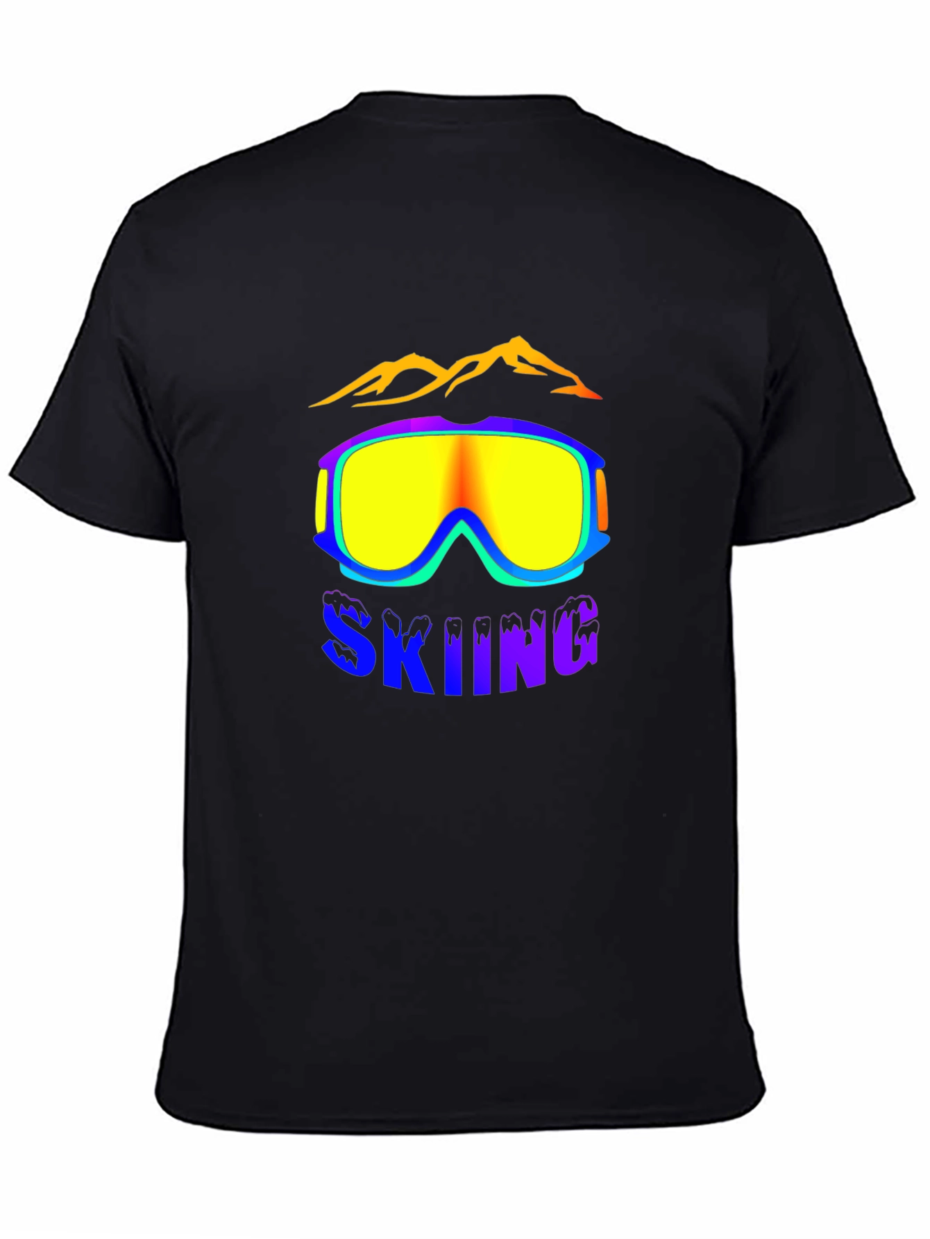 Skiing Graphic Tee - Black