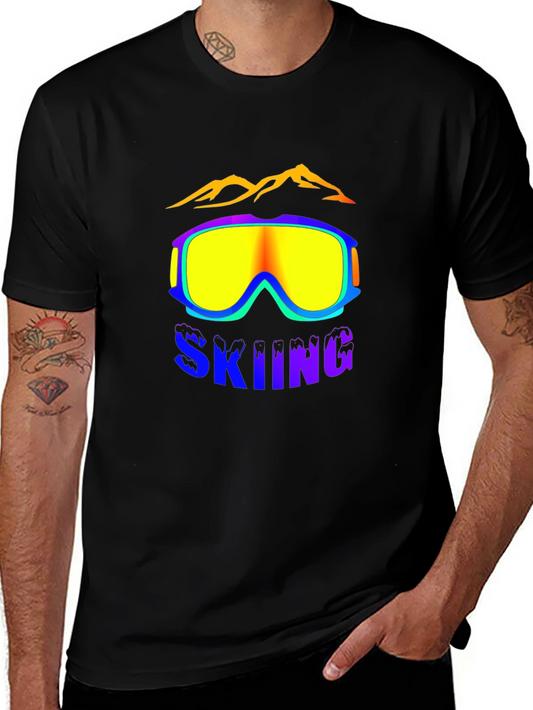 Skiing Graphic Tee - Black