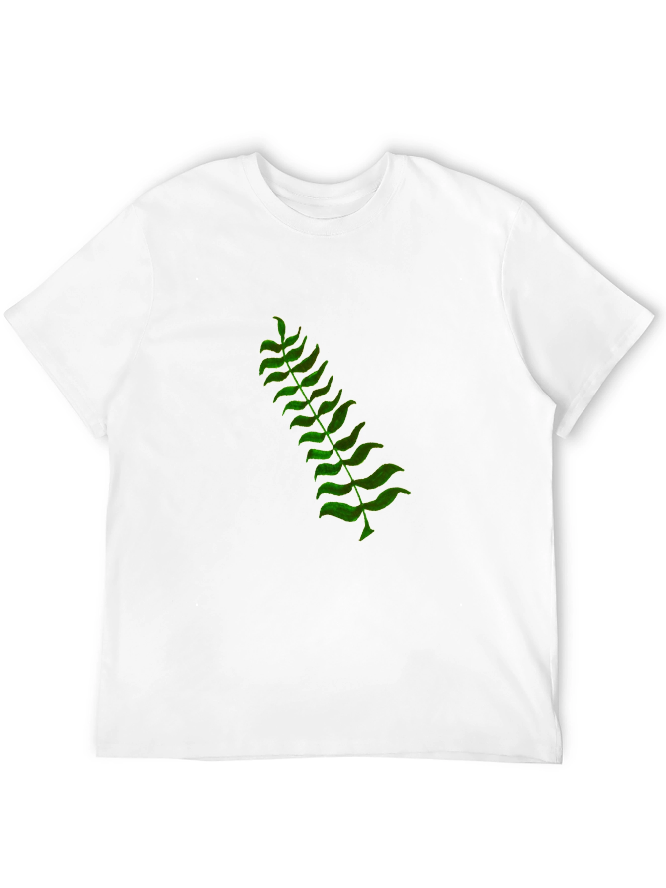 Green Fern Graphic Black T-Shirt