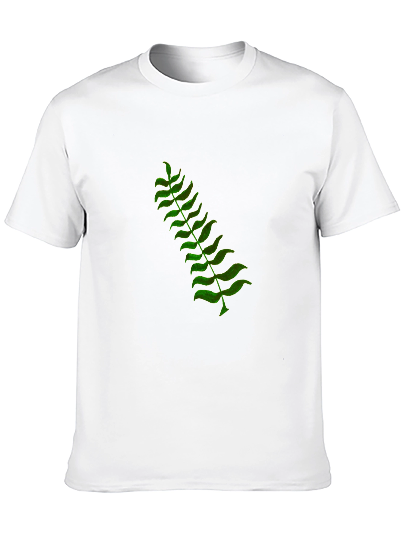 Green Fern Graphic Black T-Shirt